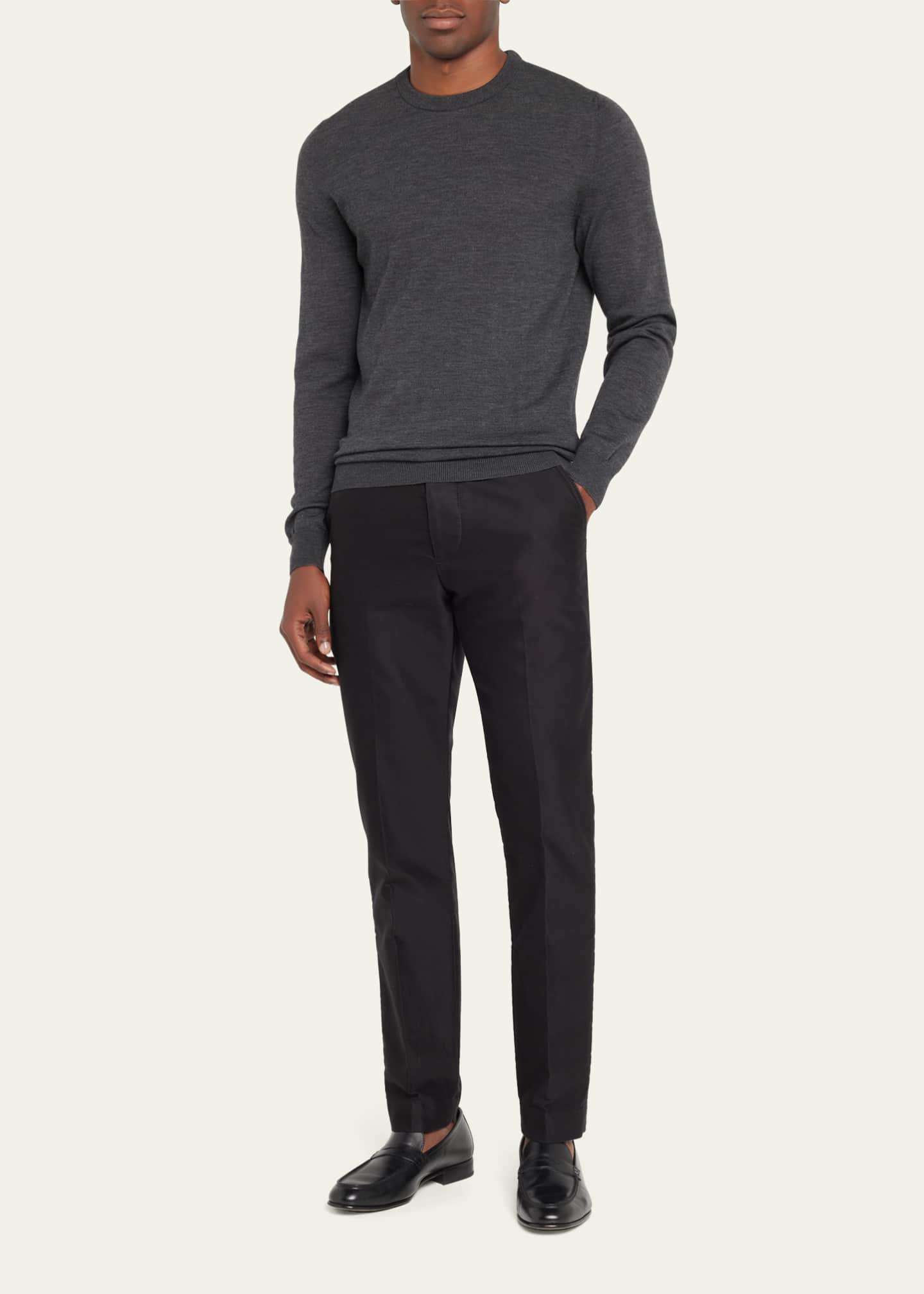 Kiton Men's Wool Crewneck Sweater Image 2 of 5