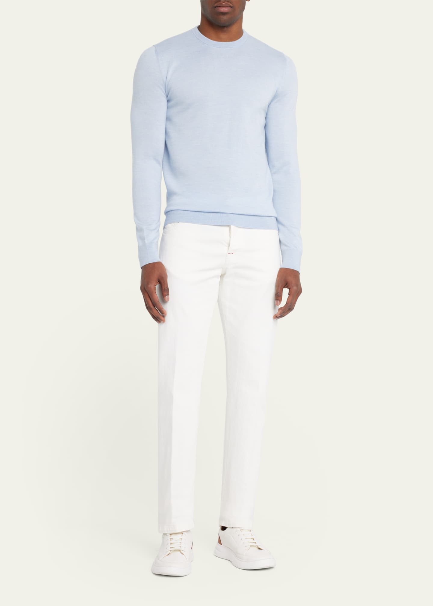Kiton Men's CottonCashmere Crewneck Sweater Bergdorf Goodman