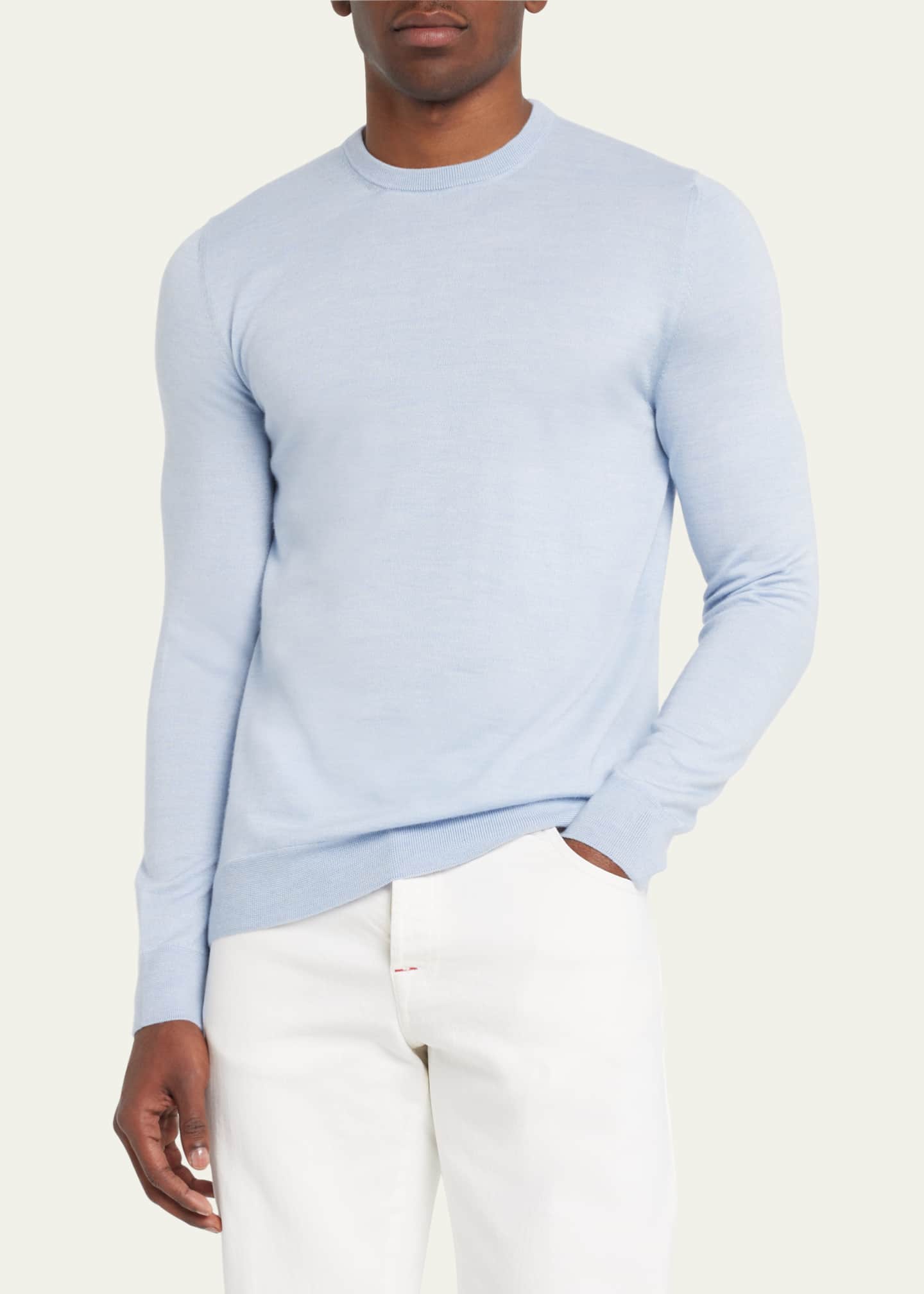 Kiton Men's CottonCashmere Crewneck Sweater Bergdorf Goodman