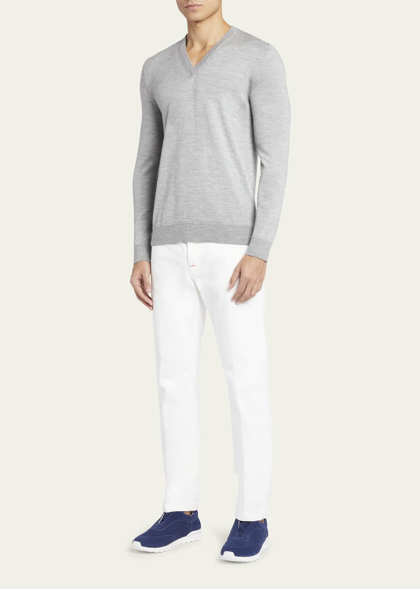 Kiton Men's CottonCashmere VNeck Sweater Bergdorf Goodman