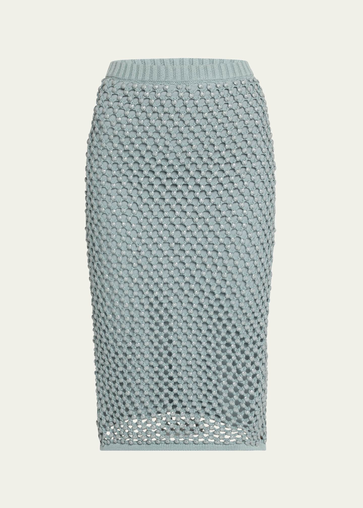 Diotima Crystal Open-Knit Midi Skirt Image 1 of 5