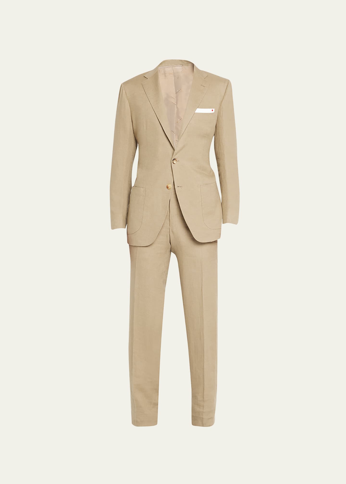 Kiton Men's Solid Linen Suit - Bergdorf Goodman