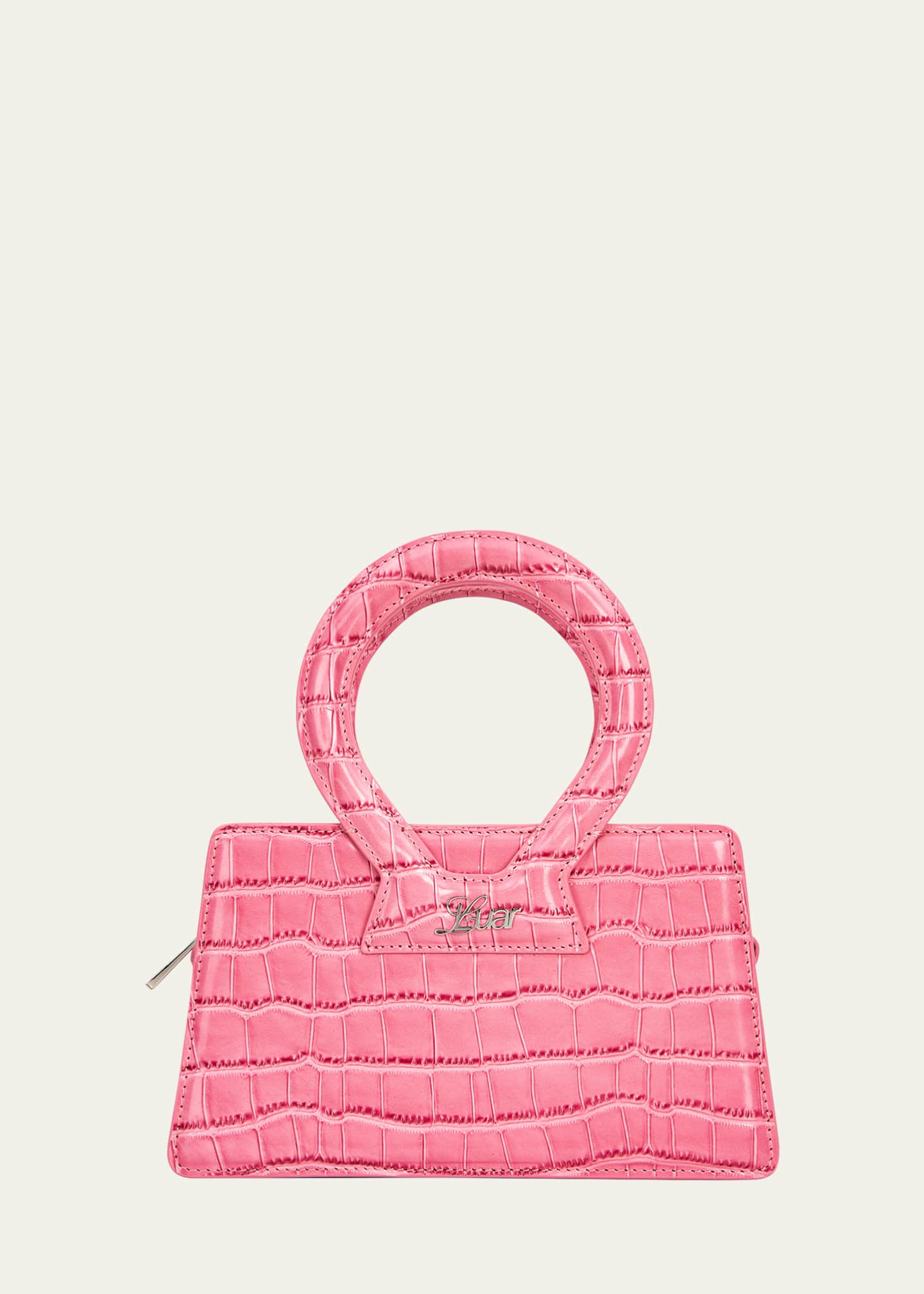 Luar Ana Small CrocEmbossed TopHandle Bag Bergdorf Goodman