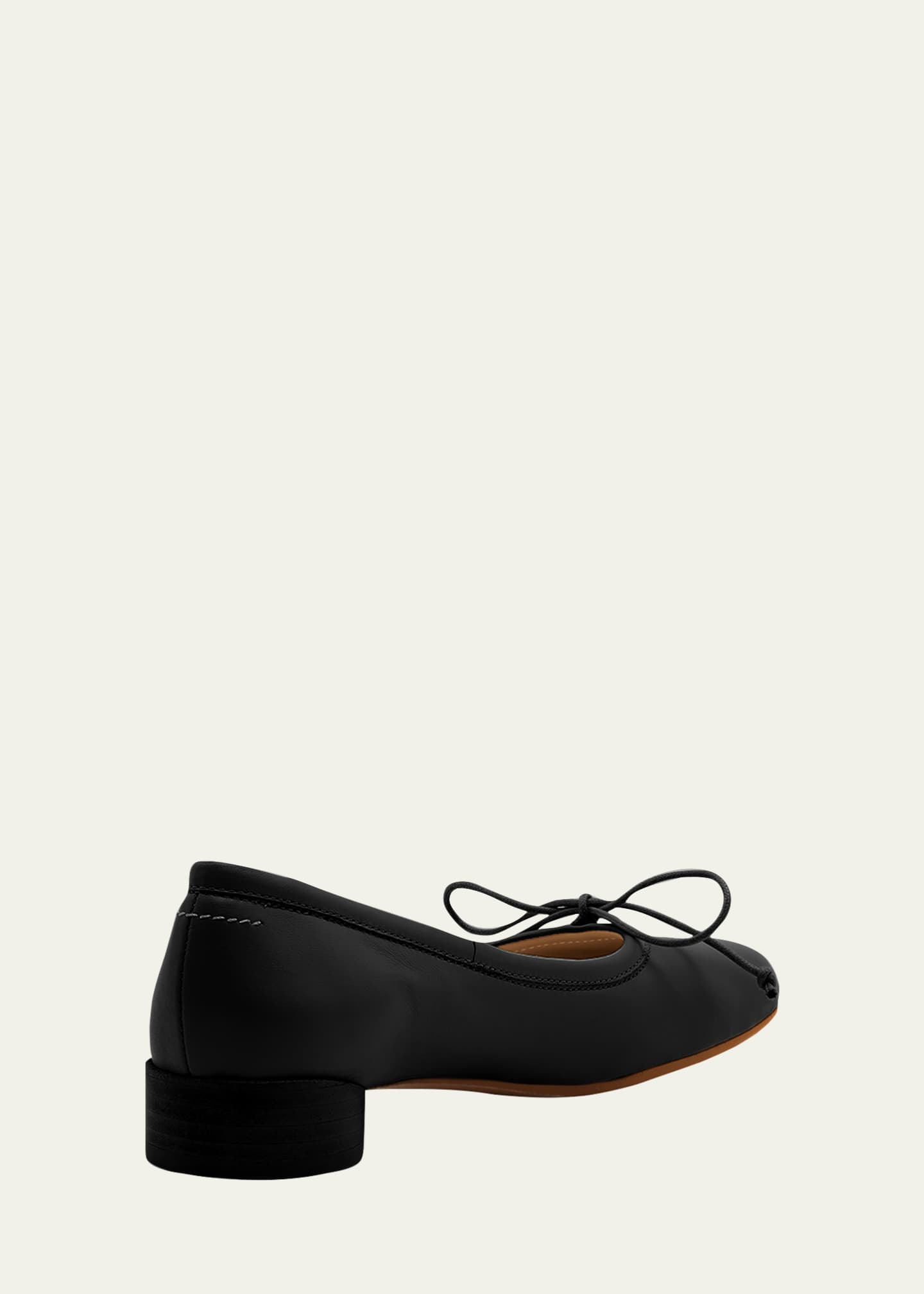 MM6 Maison Margiela Leather Bow Ballerina Flats Image 4 of 5