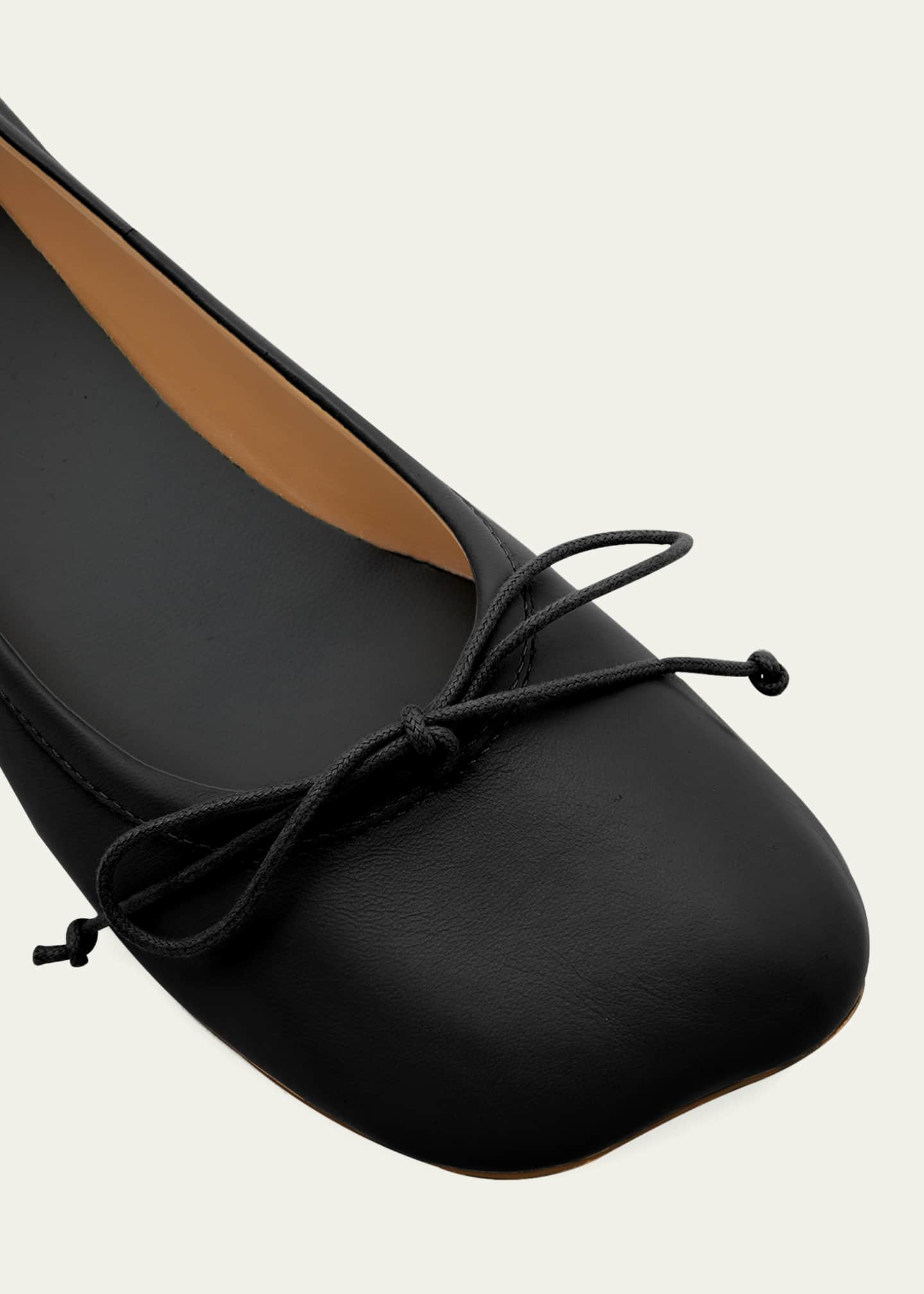 MM6 Maison Margiela Leather Bow Ballerina Flats   Bergdorf Goodman