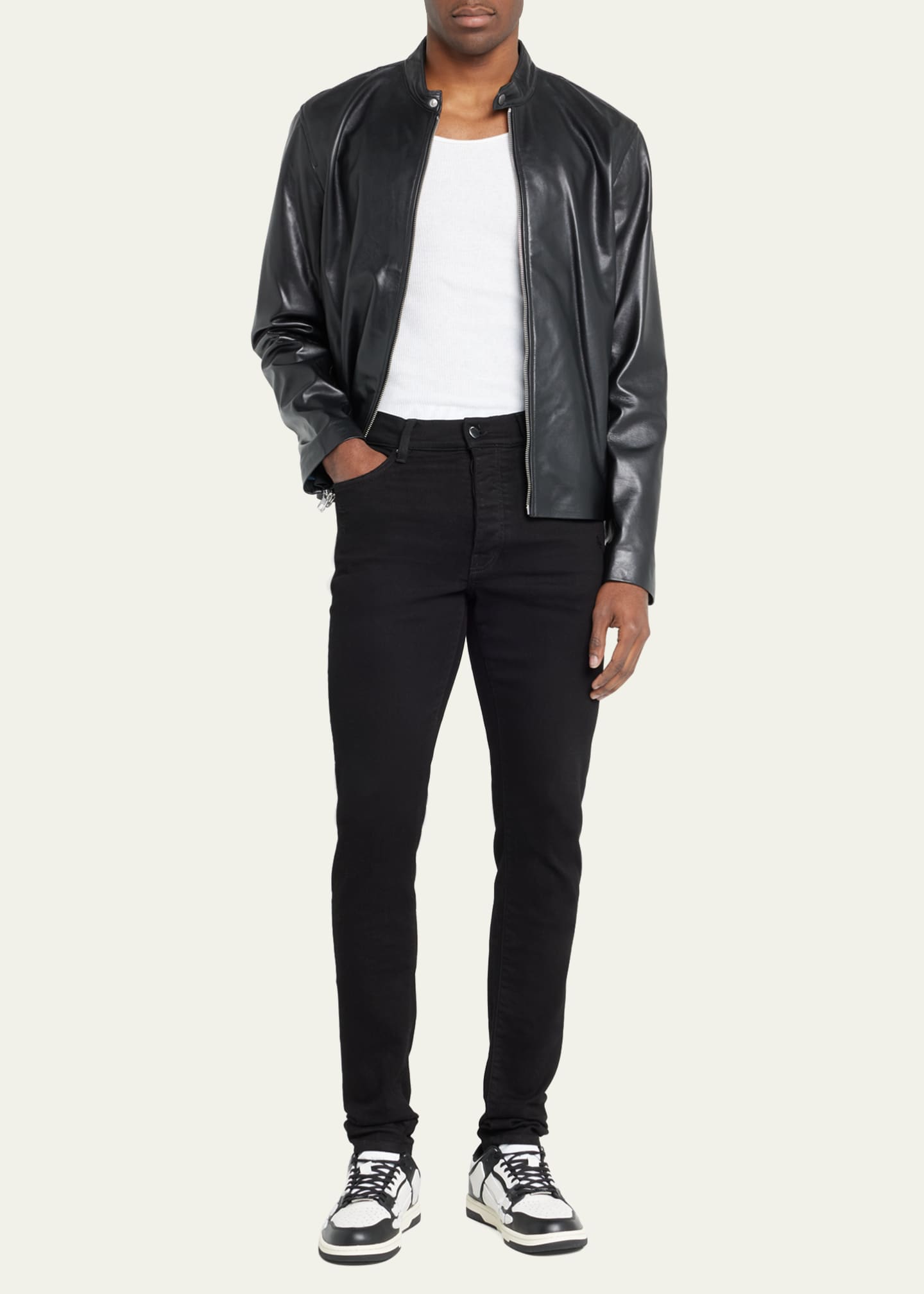 Amiri Men's Skel Bicolor Leather Low-Top Sneakers Image 3 of 5