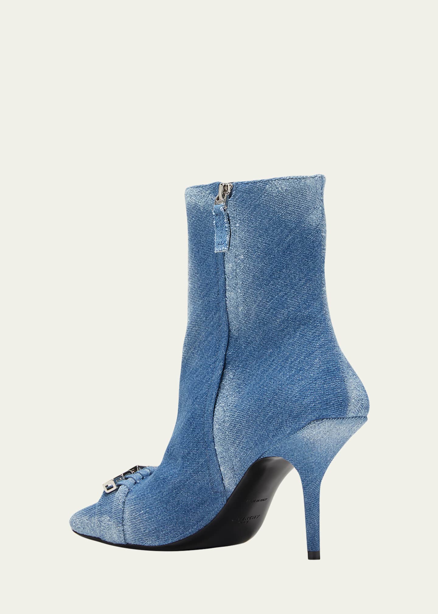 Givenchy Denim 4G Chain Ankle Boots Bergdorf Goodman