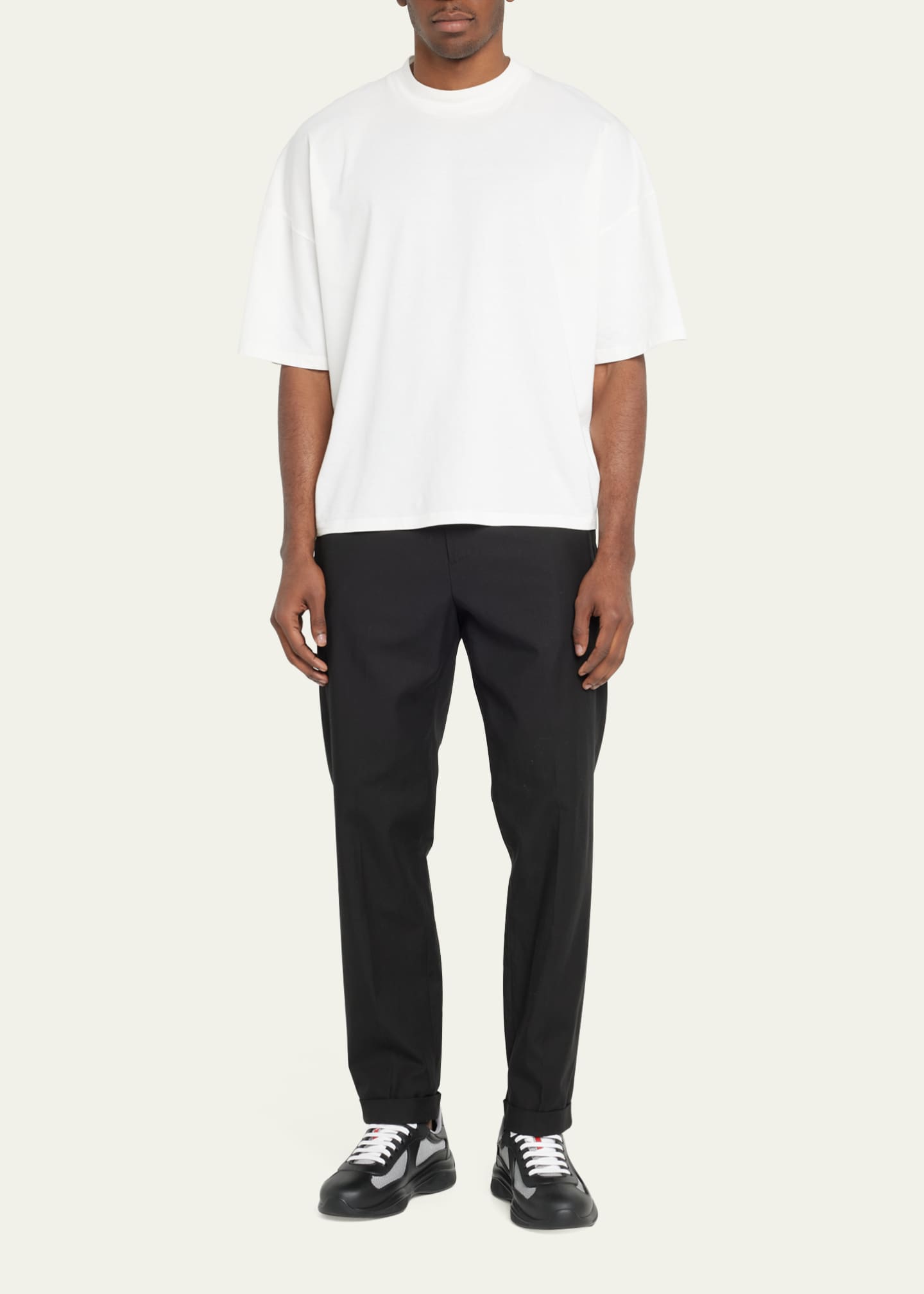 Prada Men's Americas Cup Rubber Trainer Sneakers Image 2 of 6