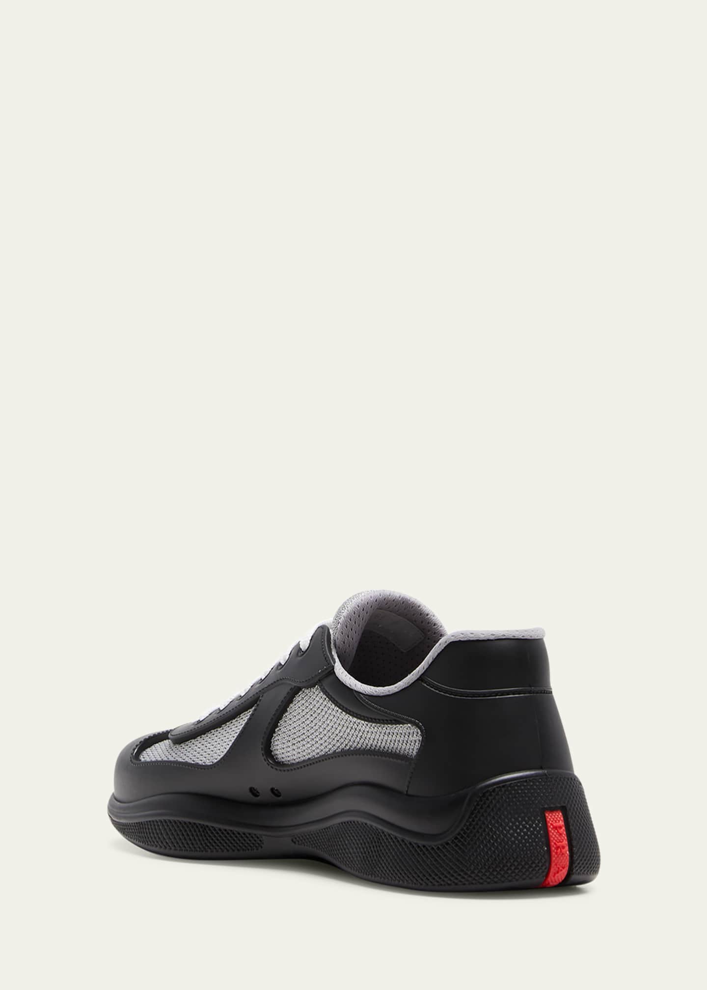 Prada Men's Americas Cup Rubber Trainer Sneakers Image 4 of 8