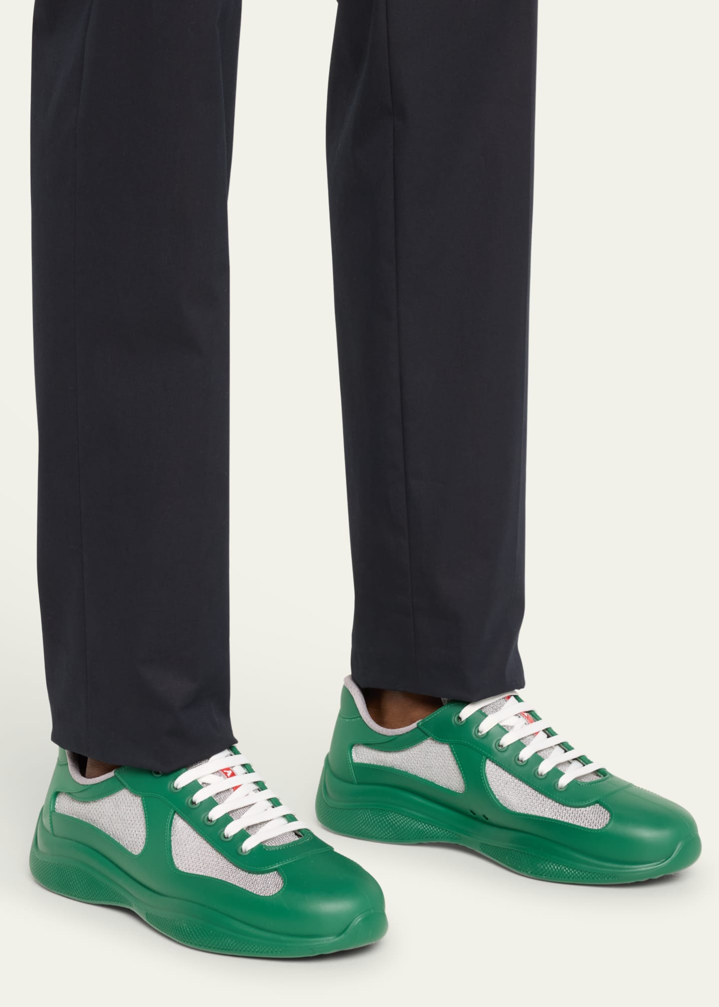 Prada Men's Americas Cup Rubber Trainer Sneakers Image 3 of 6