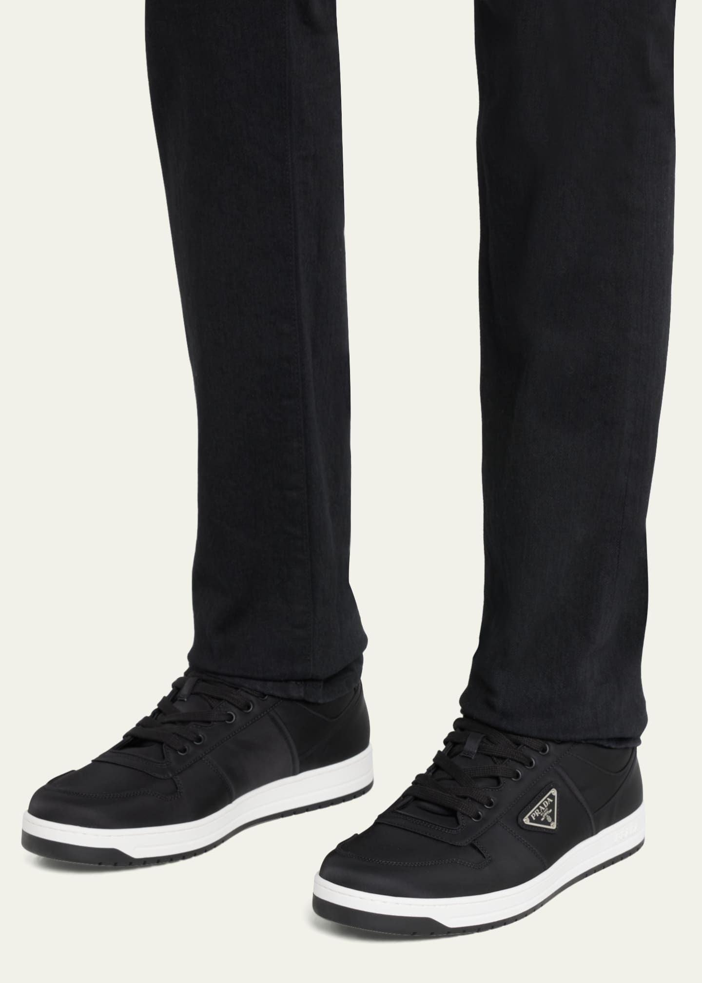 Prada Re-Nylon Gabardine Black / White Low Top Sneakers - Sneak in Peace