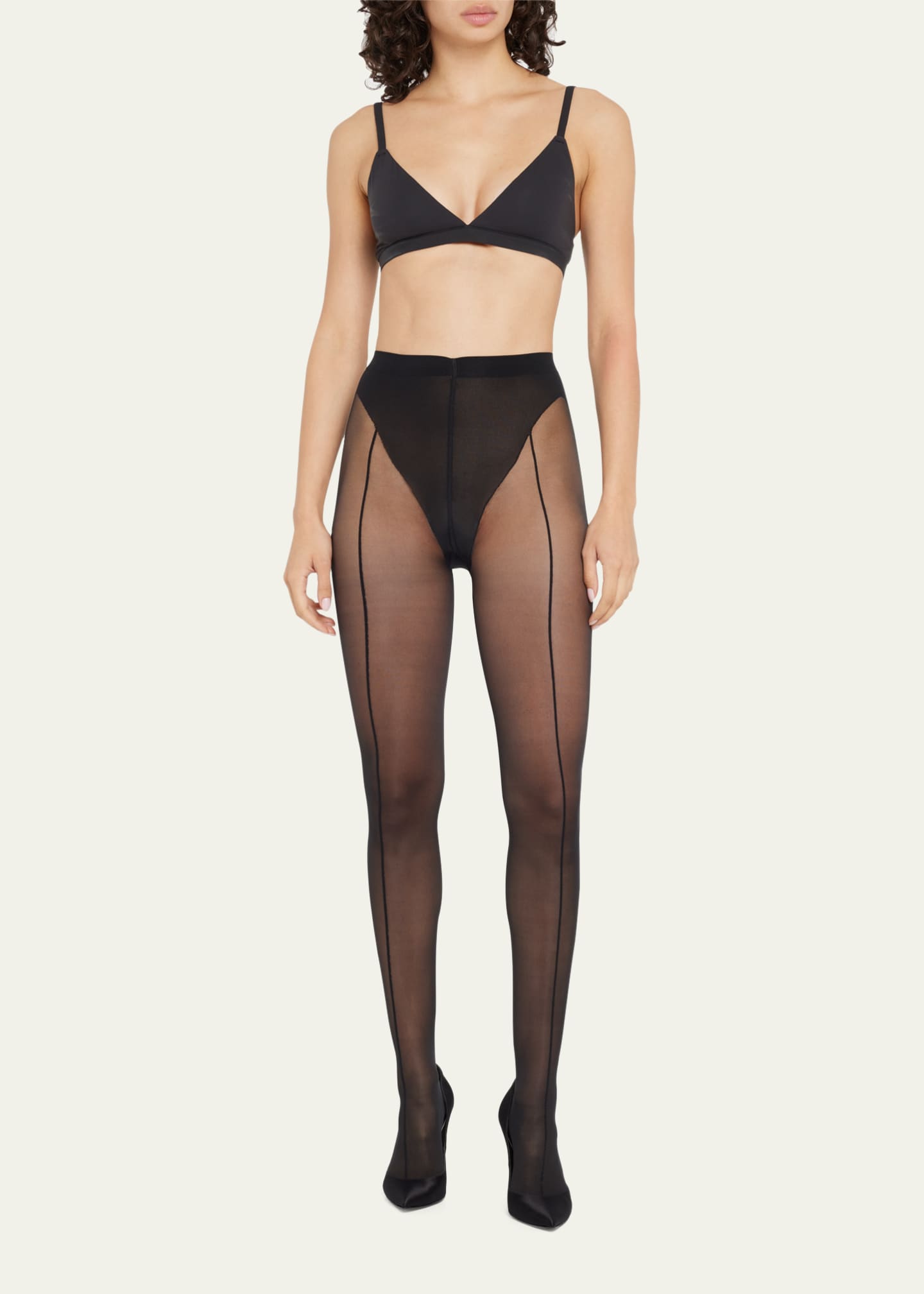 Wolford x Mugler x Mugler Seamed Matte Tights Bergdorf Goodman