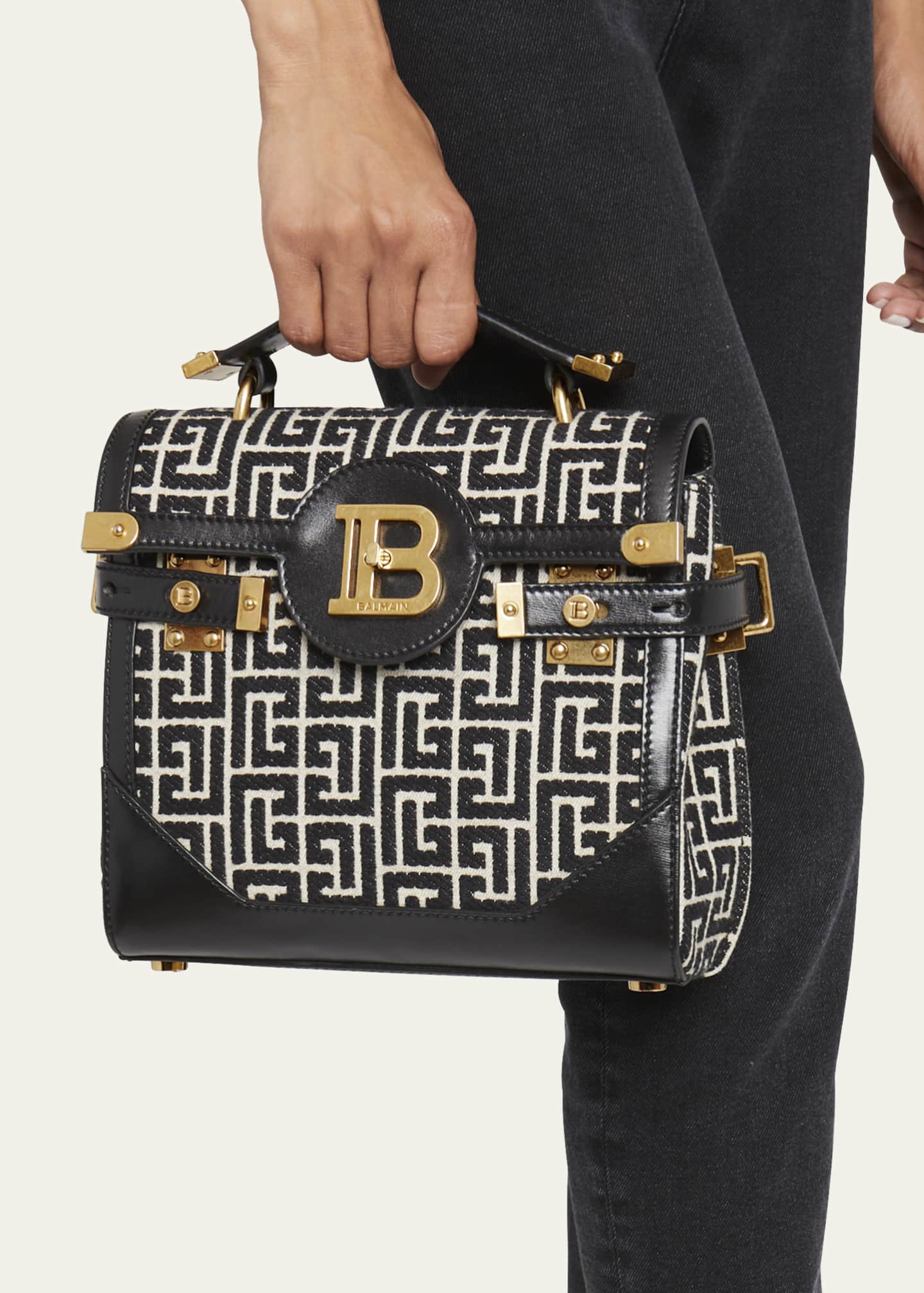 Balmain BBuzz 23 Monogram Leather Crossbody Bag Bergdorf Goodman