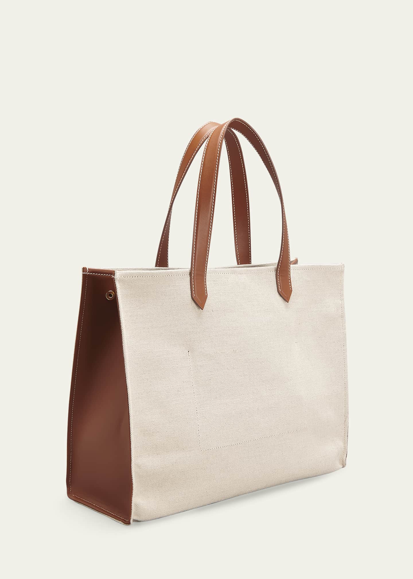 Balmain B Army Medium Shopper Tote Bag in Canvas with Leather Handles Image 3 of 5