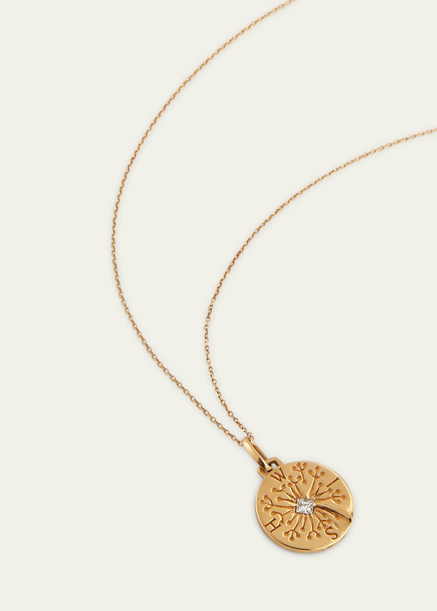Monica Rich Kosann "Wish" Dandelion 18K Gold Intaglio Charm Image 3 of 4