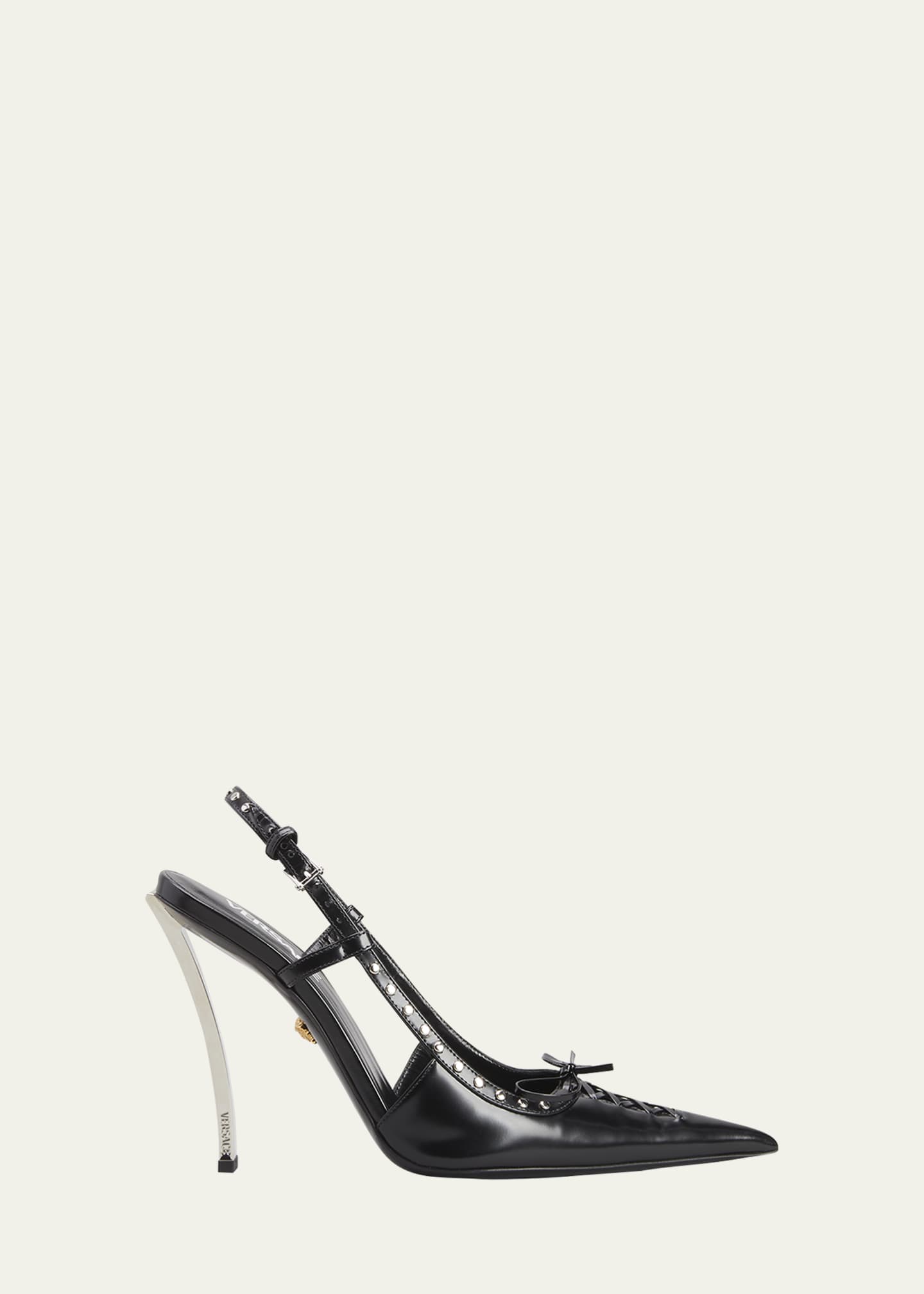 Versace heels black and white sale