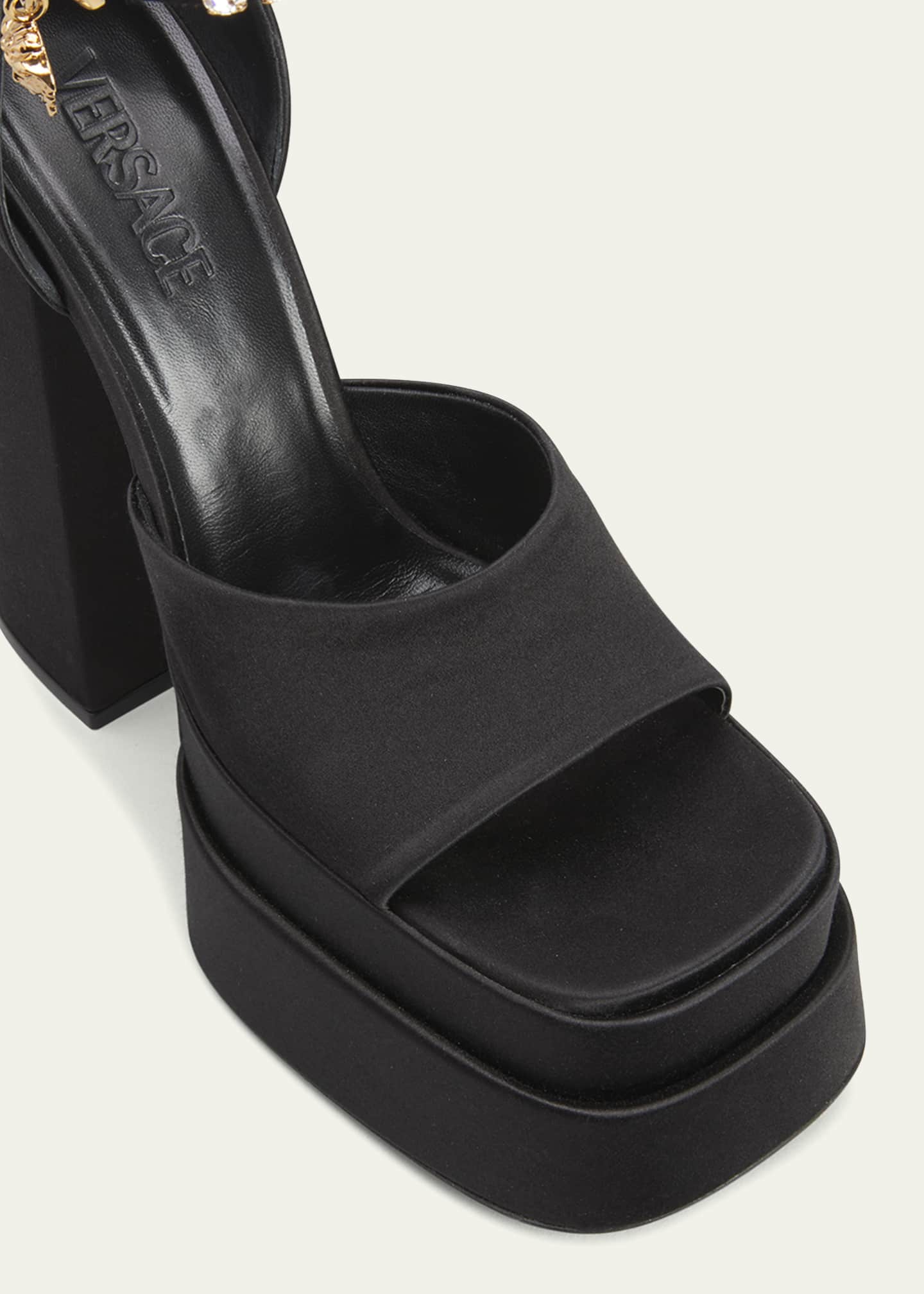 Versace Medusa Crystal Ankle Strap Platform Sandals Bergdorf Goodman