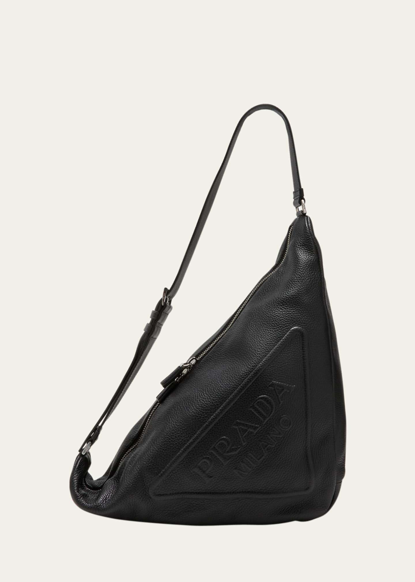 Prada Triangle leather mini bag - Black
