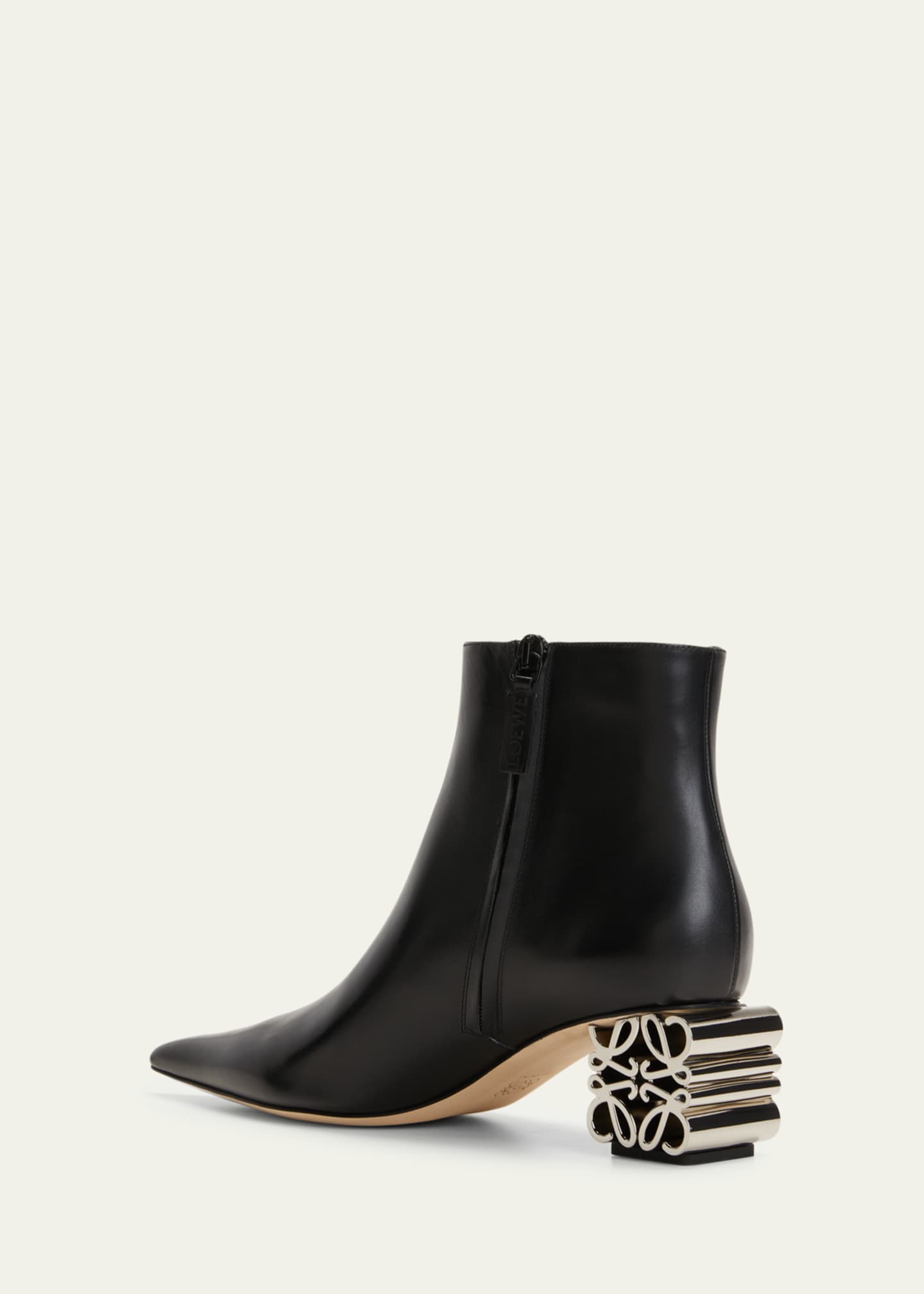 Loew Anagram Espadrille Denim Brown Leather and Canvas