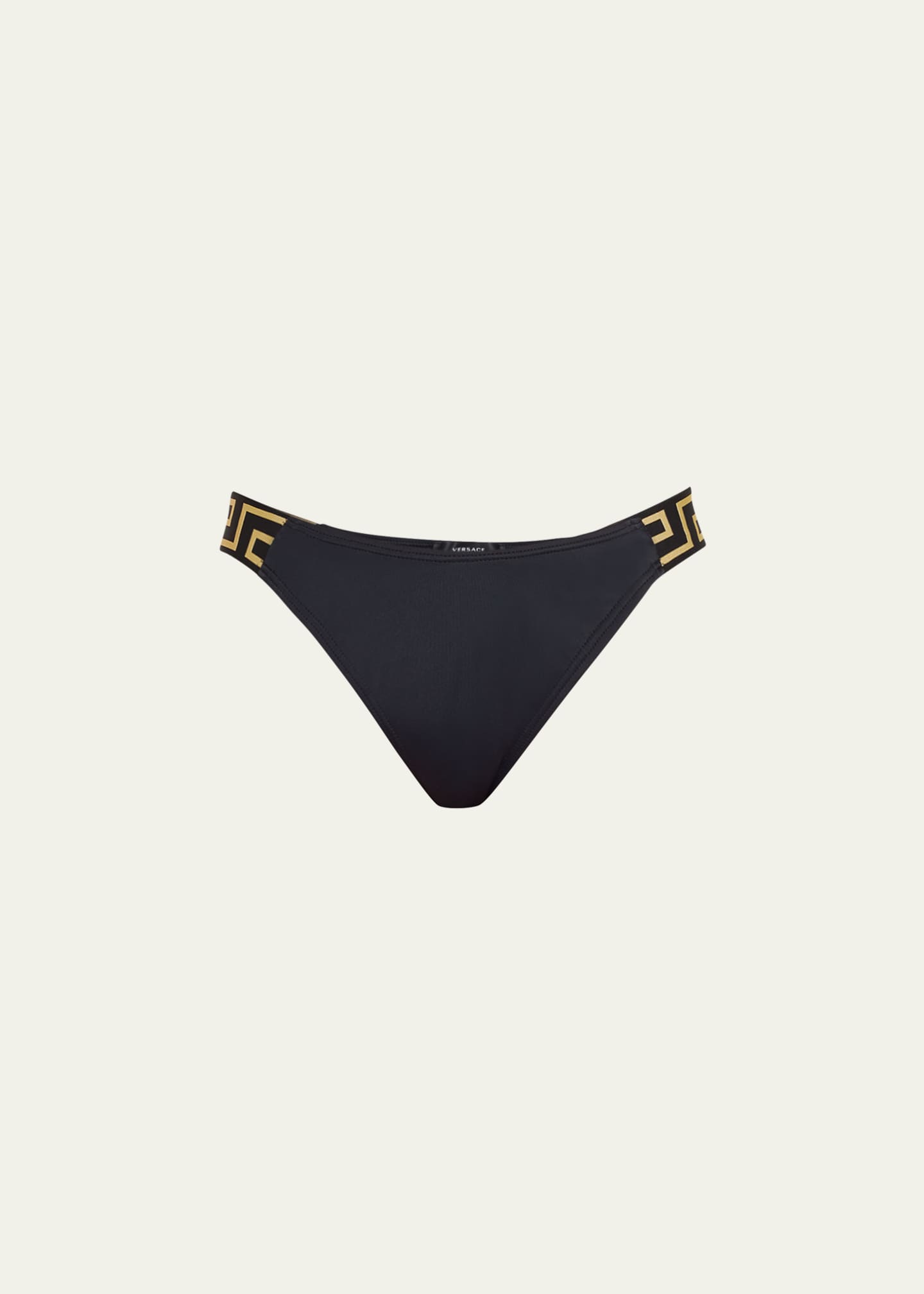 Black La Greca Thong by Versace Underwear on Sale