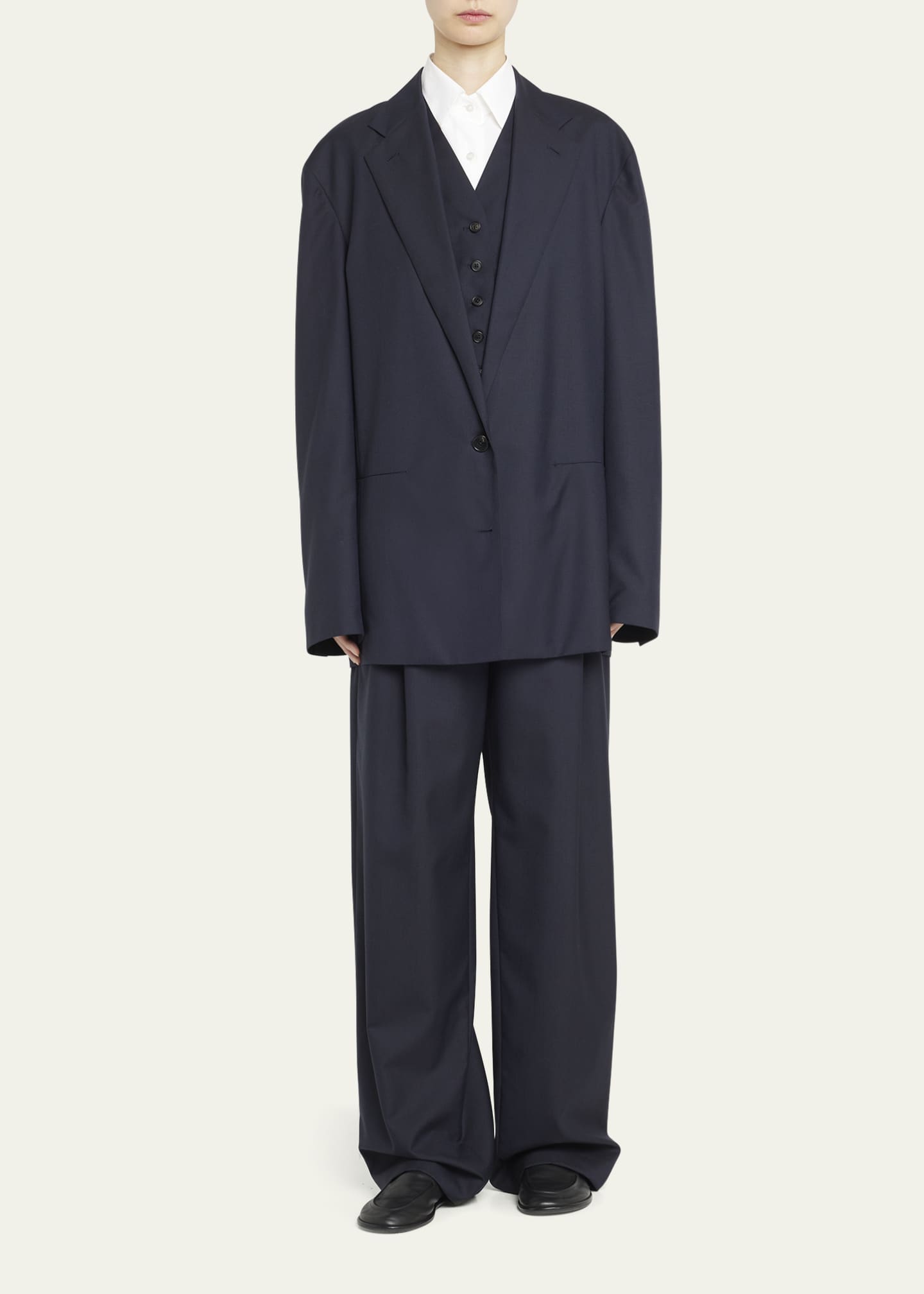 THE ROW Bufus Pleated WideLeg Trouser Pants Bergdorf Goodman