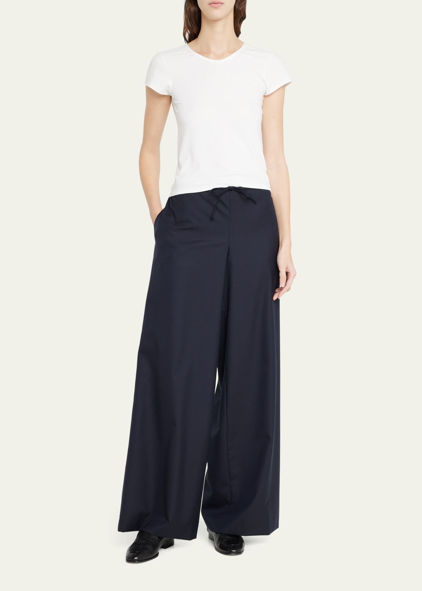 THE ROW Barrie WideLeg Wool Pants Bergdorf Goodman