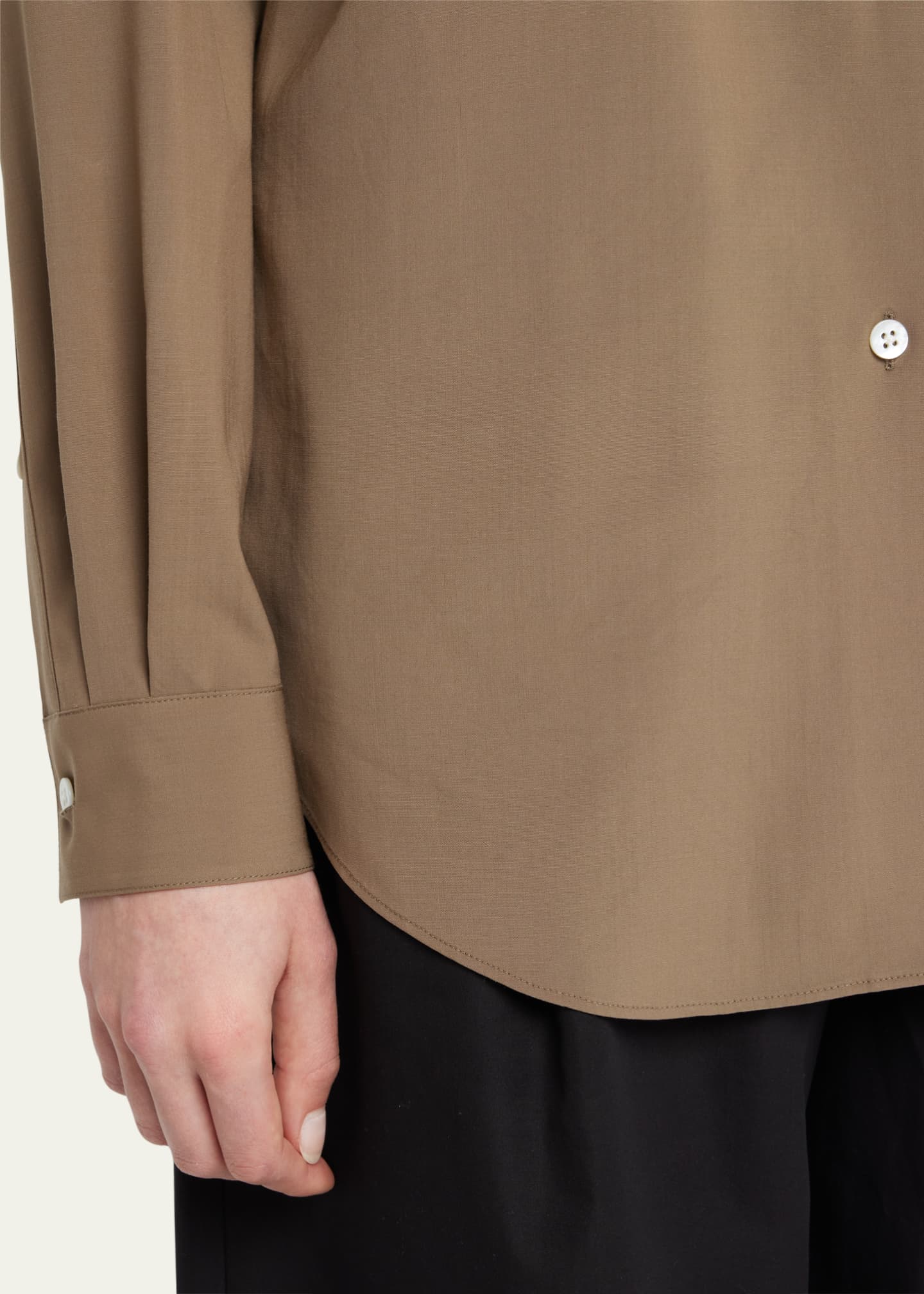 THE ROW Blaga Wool Button-Front Shirt - Bergdorf Goodman