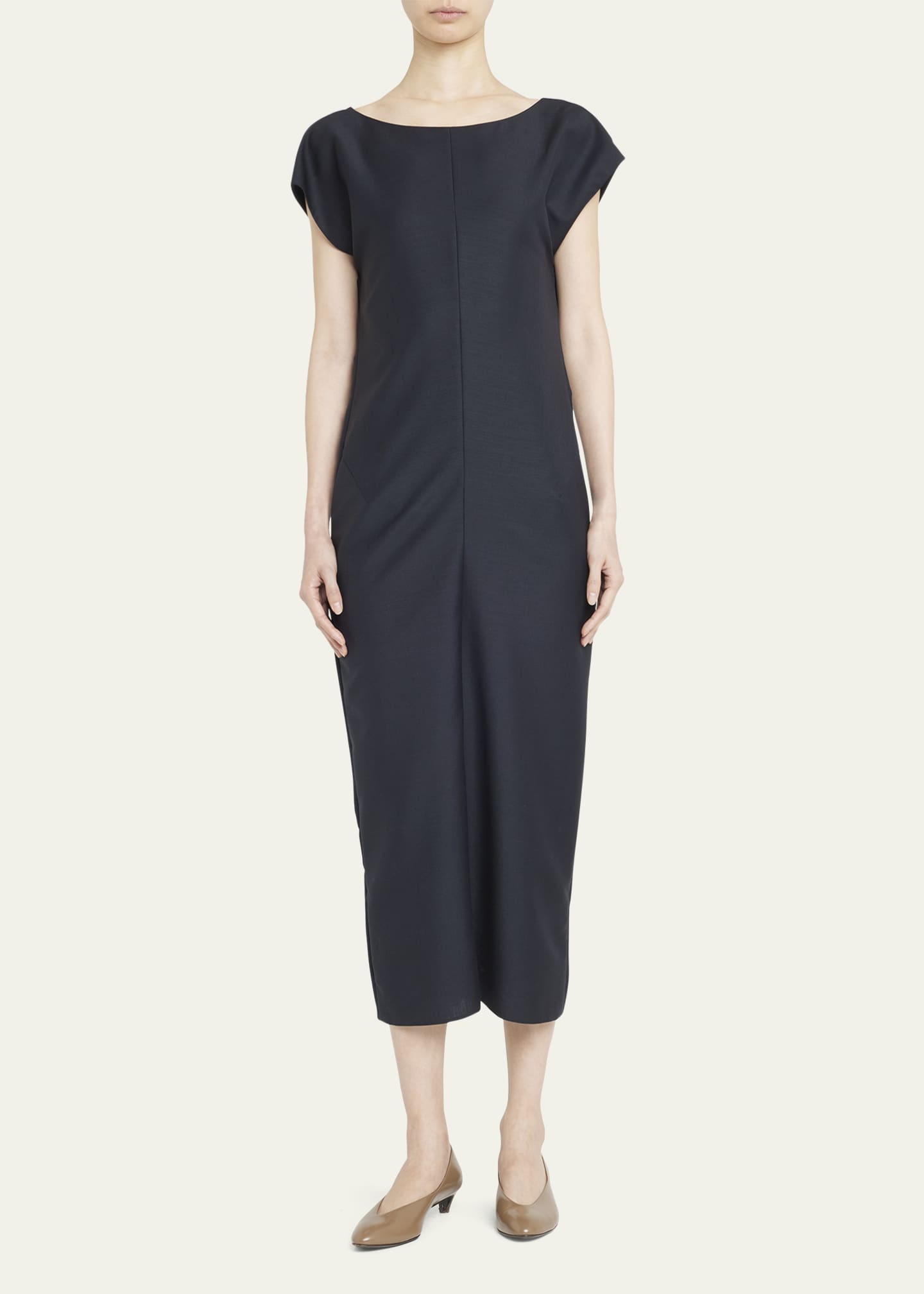 THE ROW Blaise Cap-Sleeve Midi Dress - Bergdorf Goodman