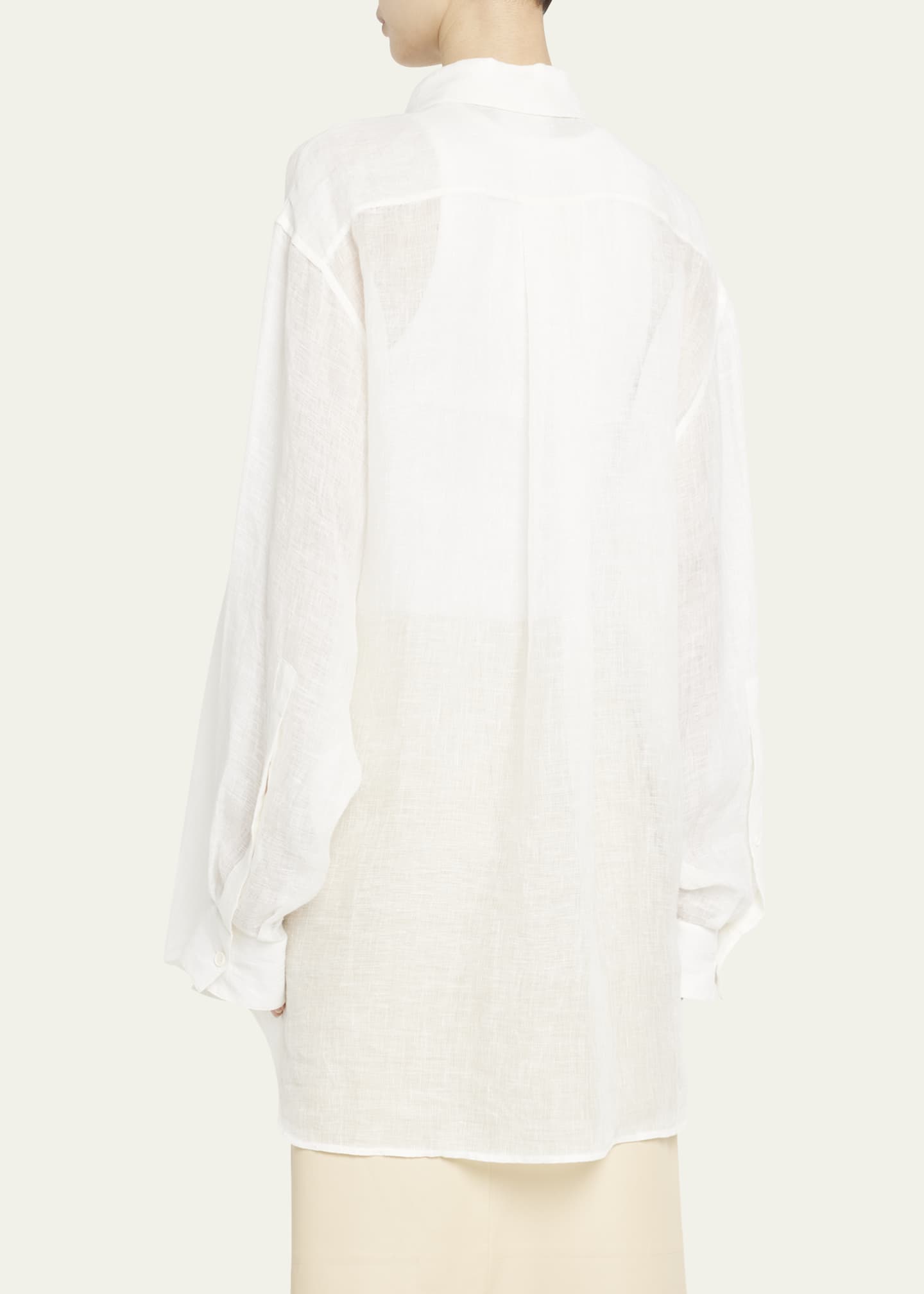 THE ROW Brant Linen ButtonFront Shirt Bergdorf Goodman