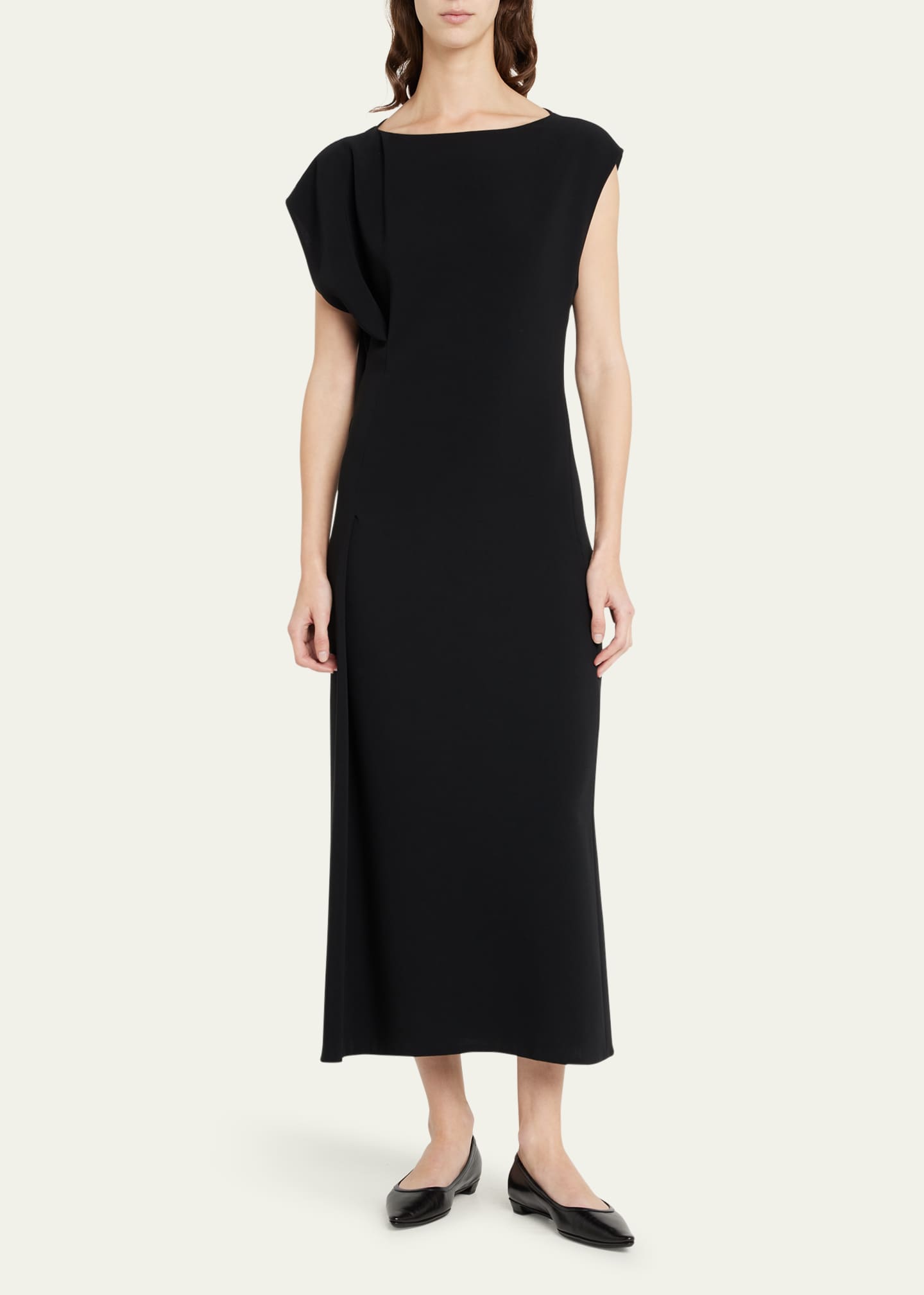 THE ROW Blathine Cap-Sleeve Midi Dress - Bergdorf Goodman