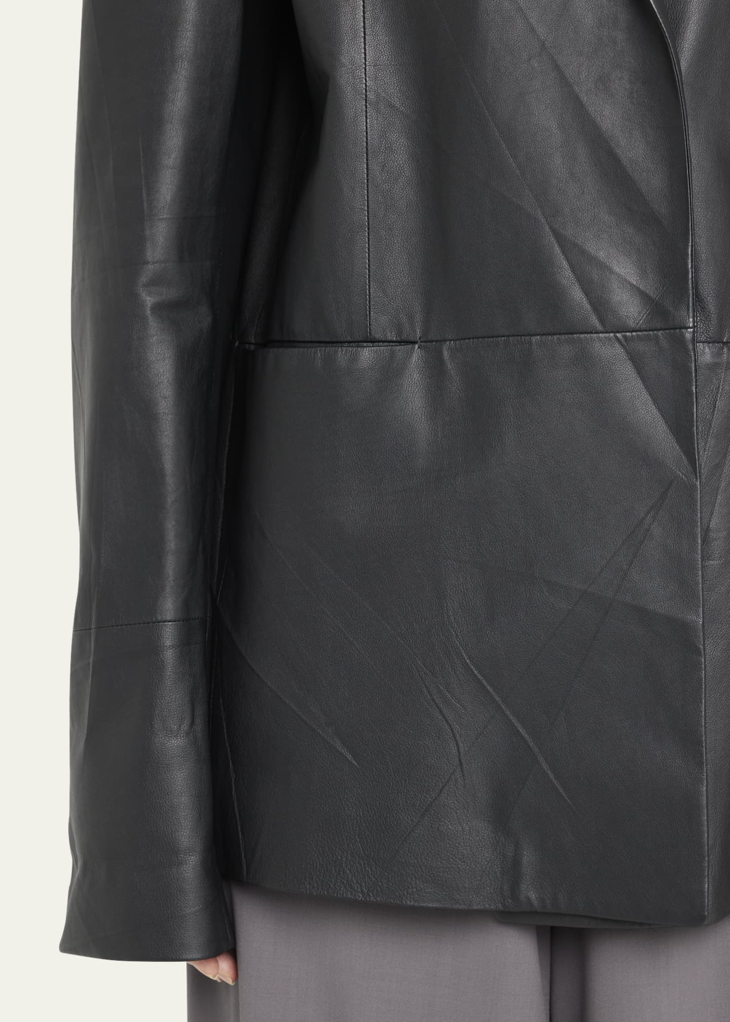 THE ROW Boice Leather Blazer Jacket - Bergdorf Goodman