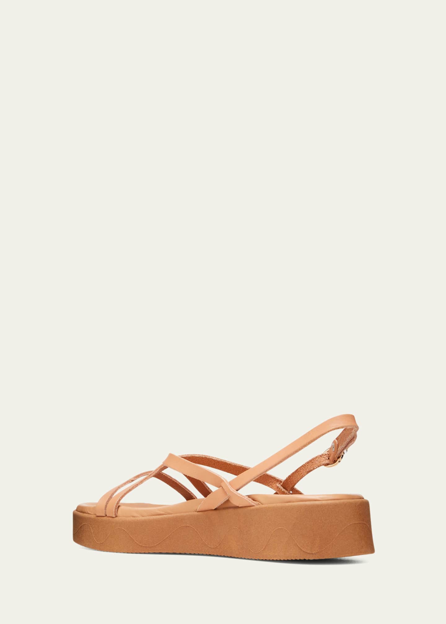 Ancient Greek Sandals Silia Leather Slingback Platform Sandals