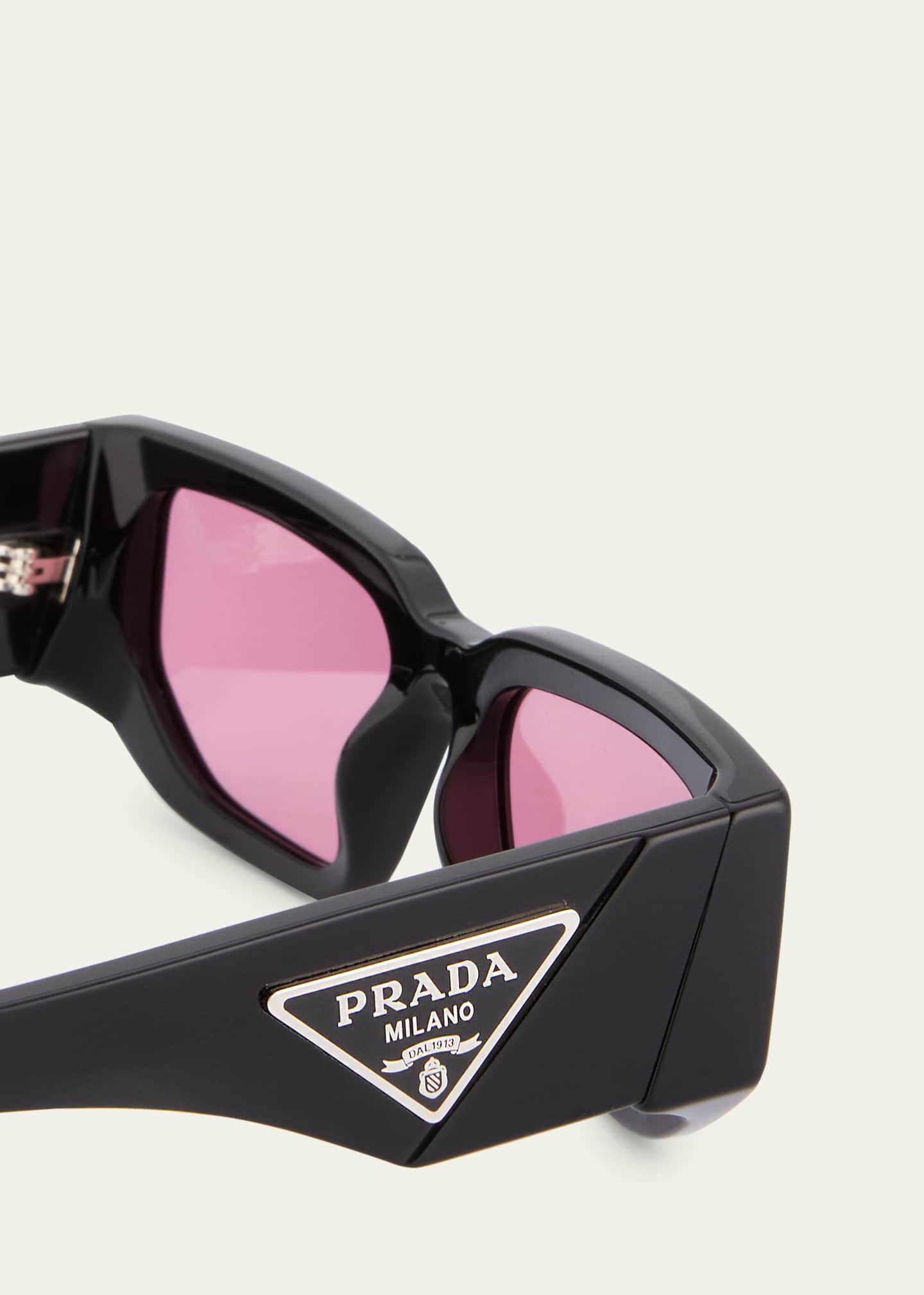 Prada Men's Triangle Logo Bicolor Rectangle Sunglasses - Bergdorf