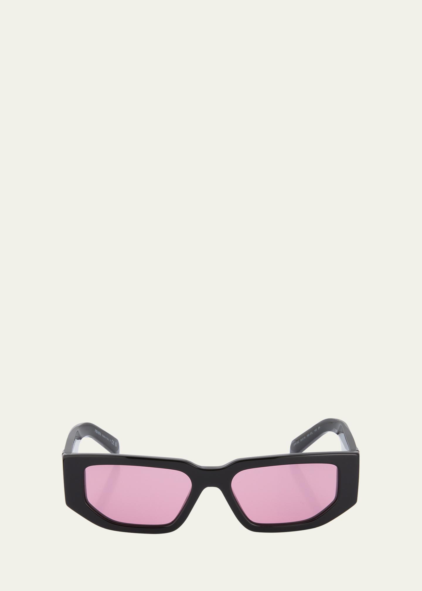 Prada Men's Triangle Logo Bicolor Rectangle Sunglasses - Bergdorf