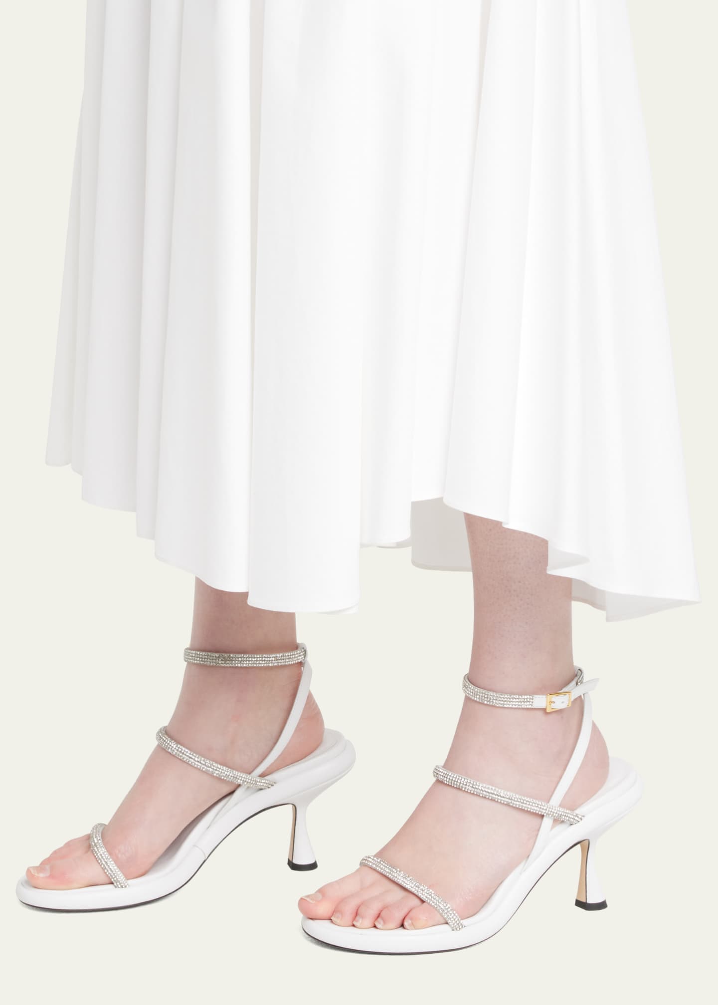 Wandler June Crystal AnkleStrap Sandals Bergdorf Goodman