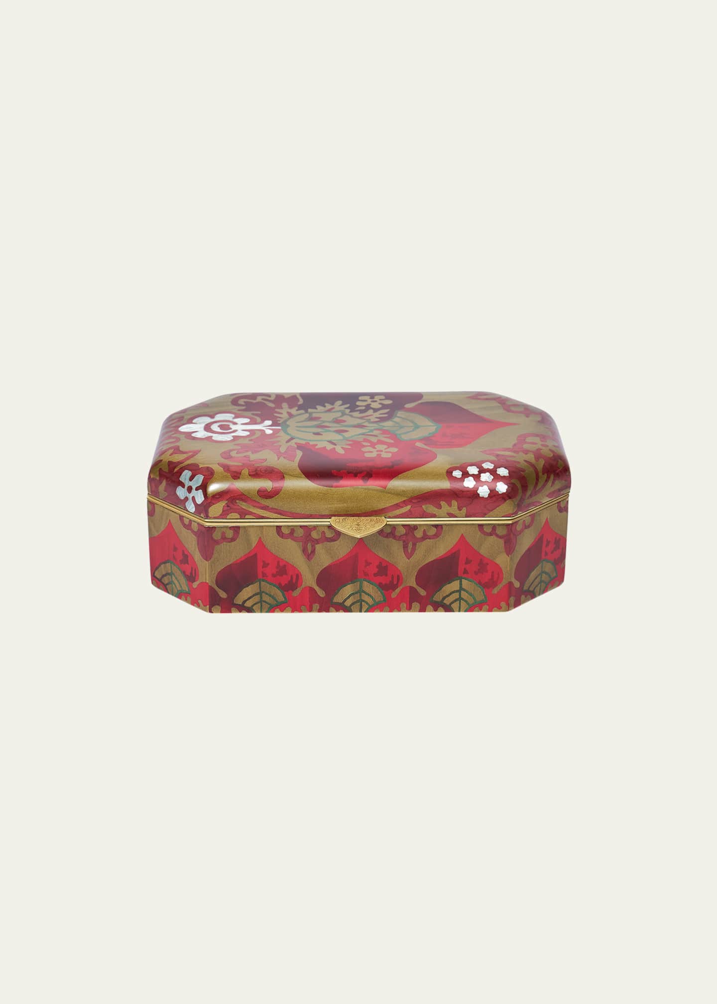 Silvia Furmanovich Silk Road Marquetry Box With Venetian Brocade Fabric Image 1 of 2