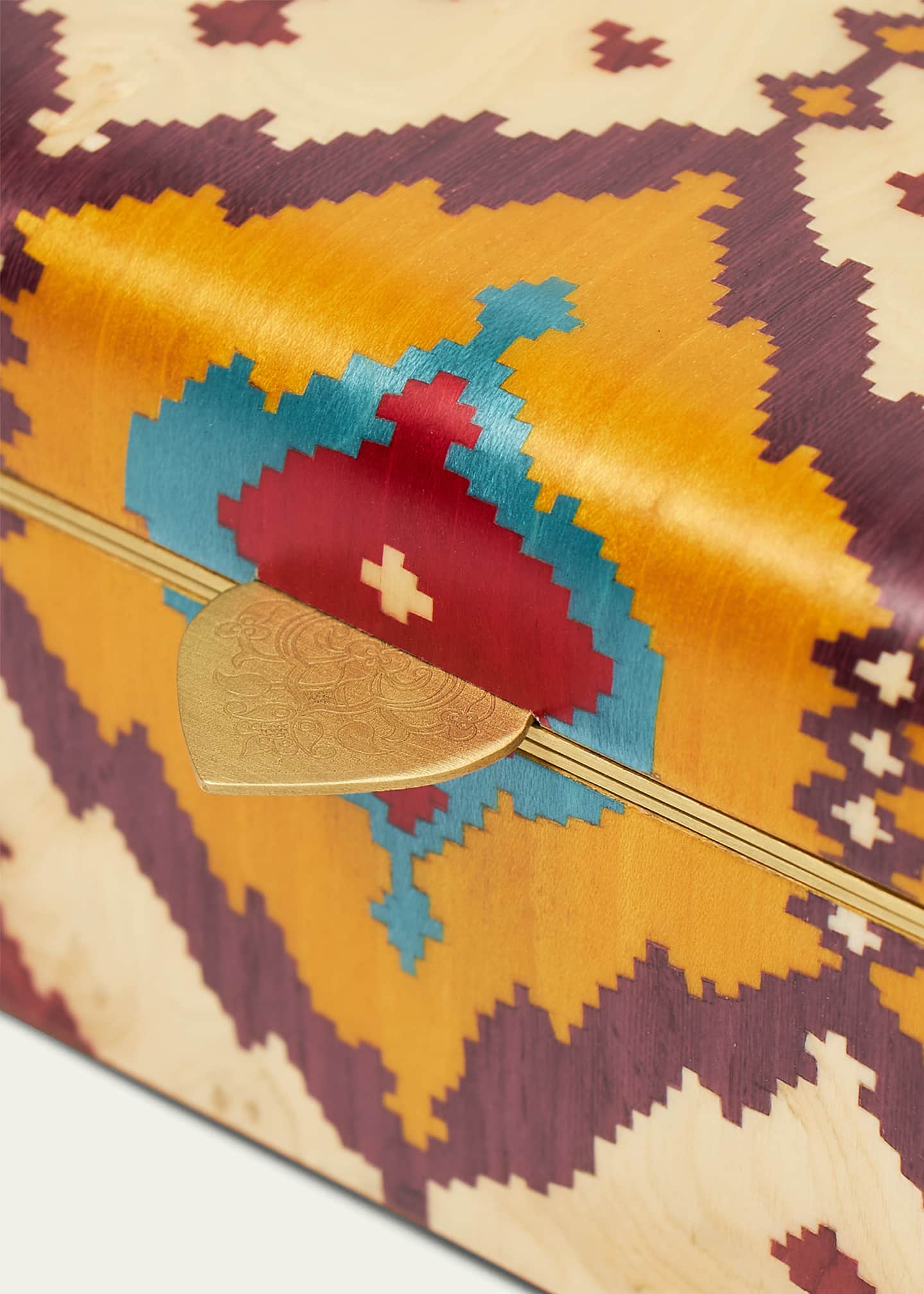 Silvia Furmanovich Silk Road Marquetry Box With Ikat Pattern Image 3 of 3