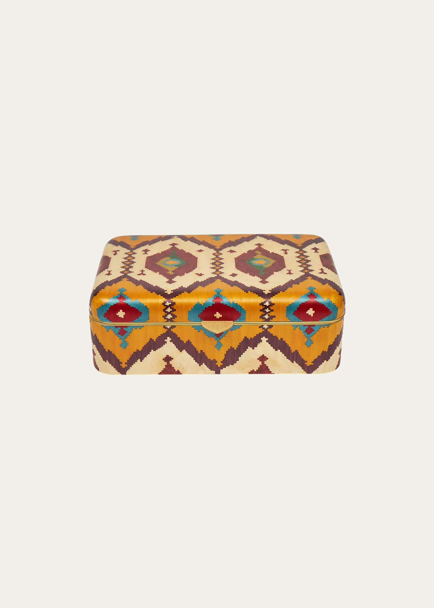 Silvia Furmanovich Silk Road Marquetry Box With Ikat Pattern Image 1 of 3