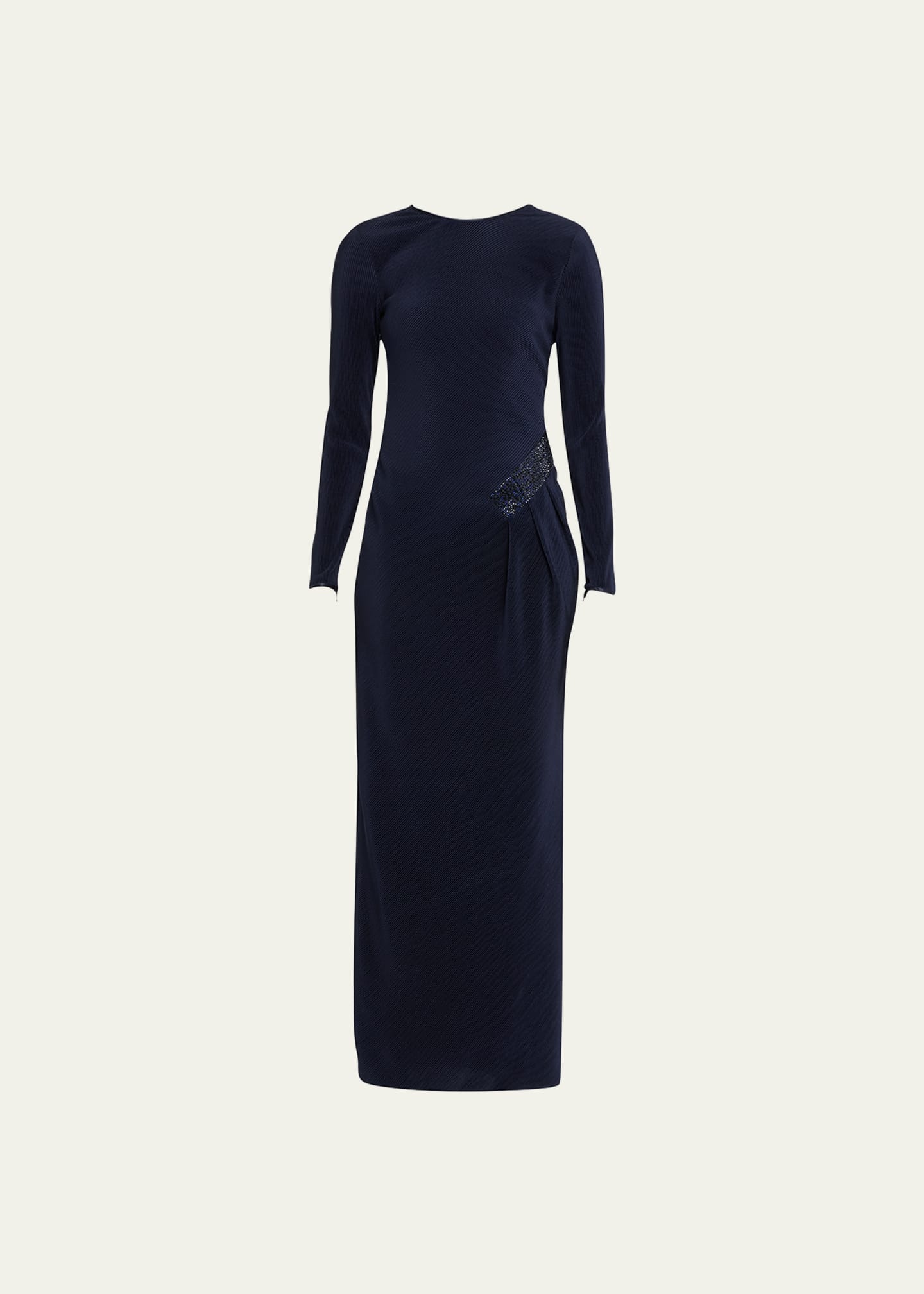 Giorgio Armani Jersey Dress w/ Beaded Hip Detail Image 1 of 5