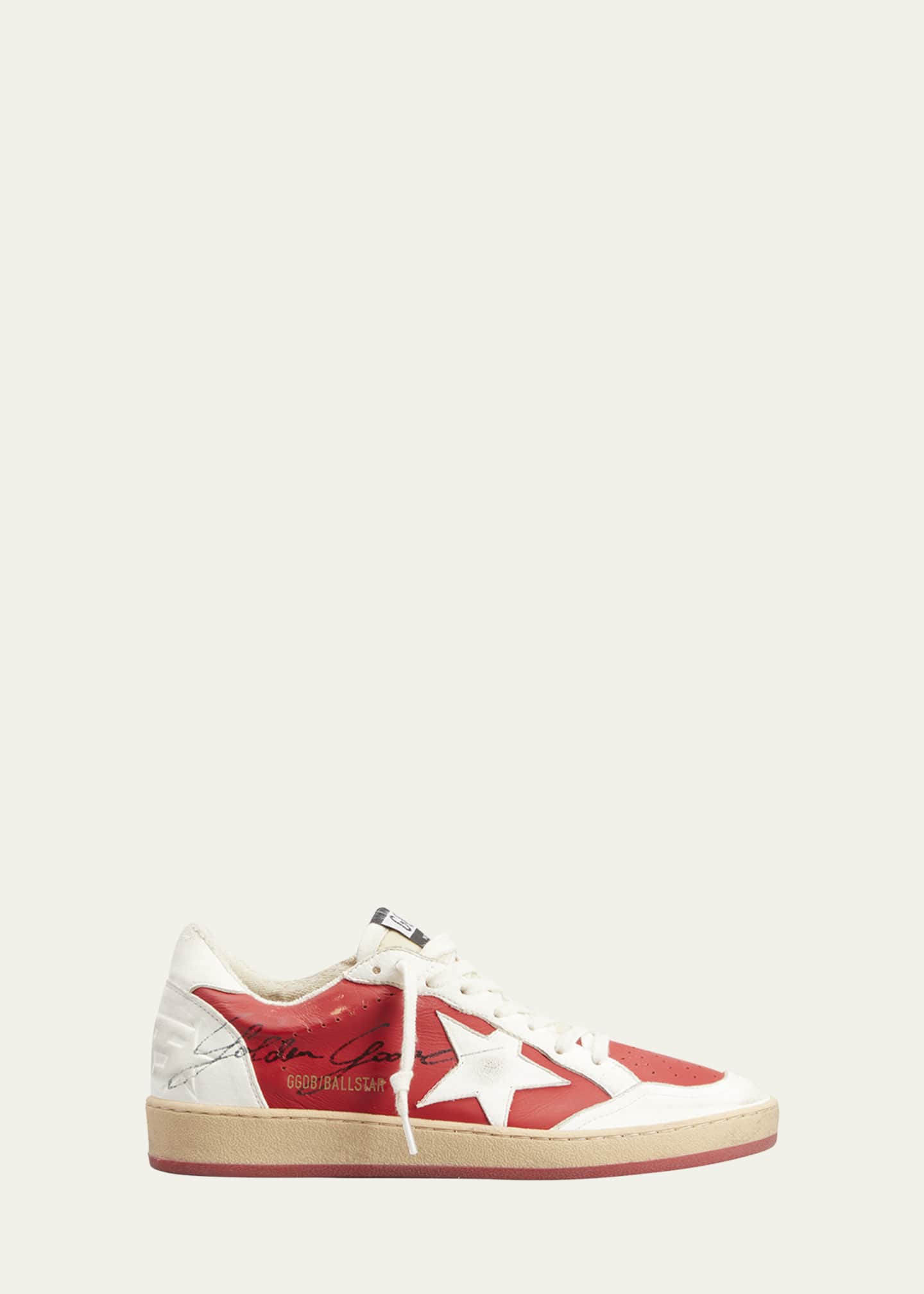 Golden Goose Ballstar Bicolor Script Low-Top Sneakers Image 1 of 5