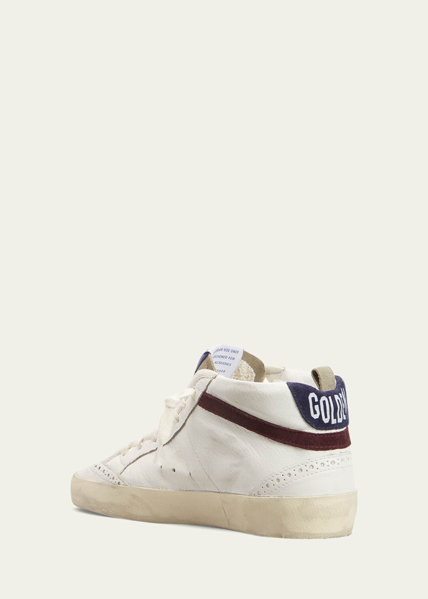 Golden Goose Mid Star Leather Glitter Wing-Tip Sneakers Image 4 of 5