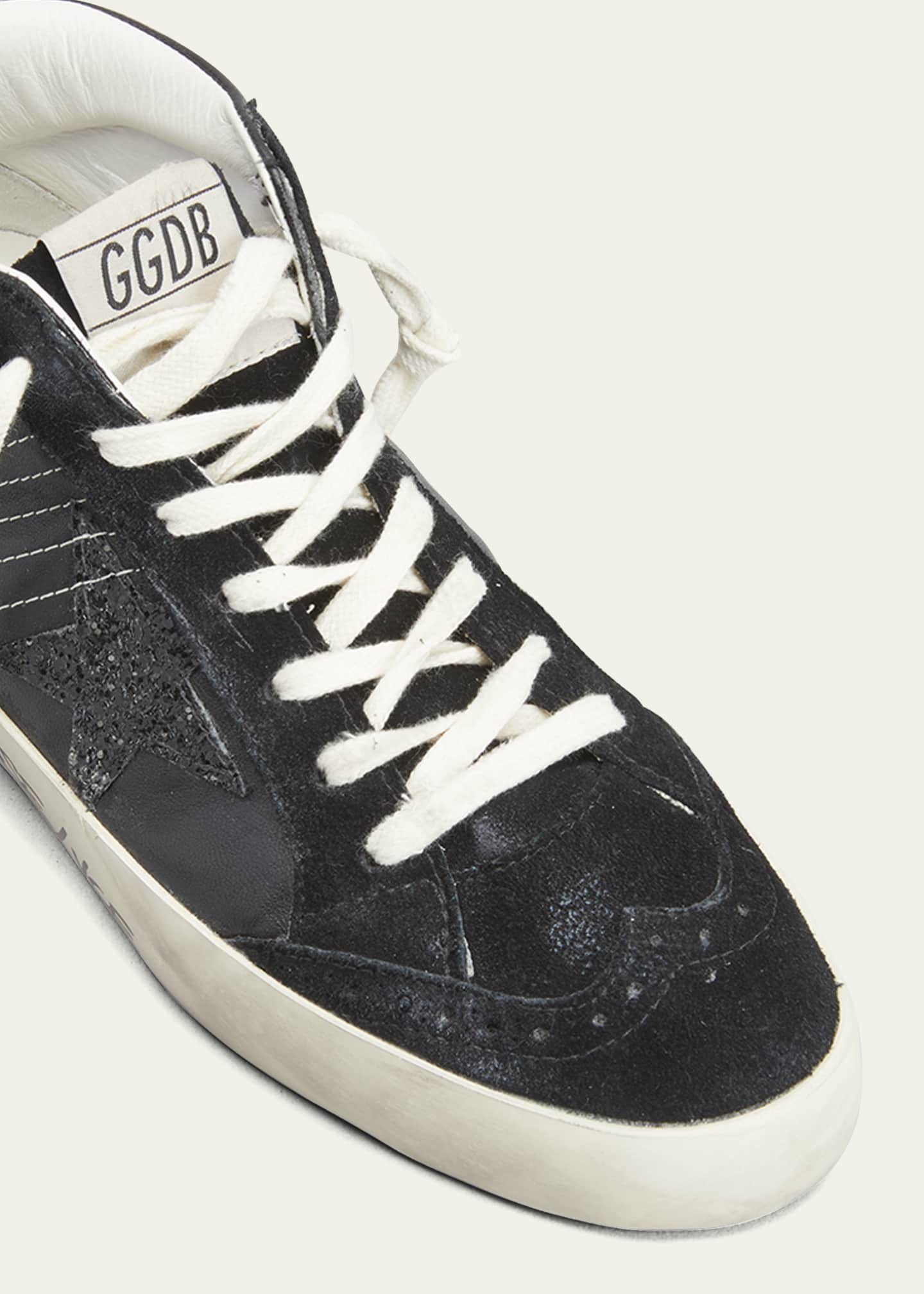 Golden Goose Mid Star Glitter Wing-Tip Sneakers Image 5 of 5