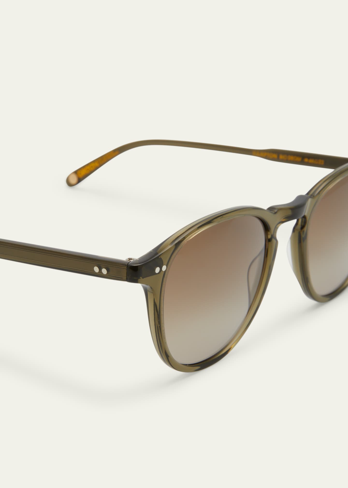 Garrett Leight Men's Hampton Sun Keyhole Bridge Round Sunglasses