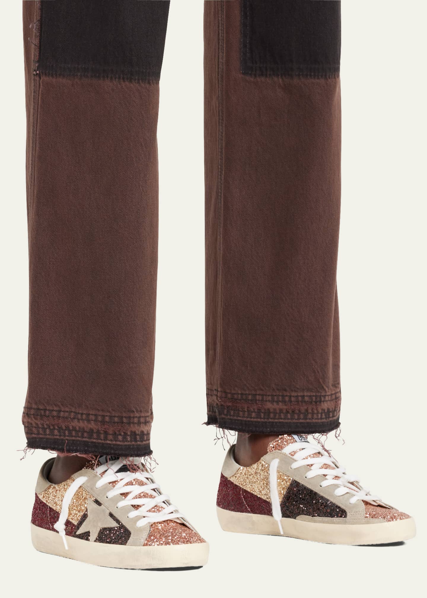 Golden Goose Superstar Colorblock Glitter Low-Top Sneakers Image 2 of 5