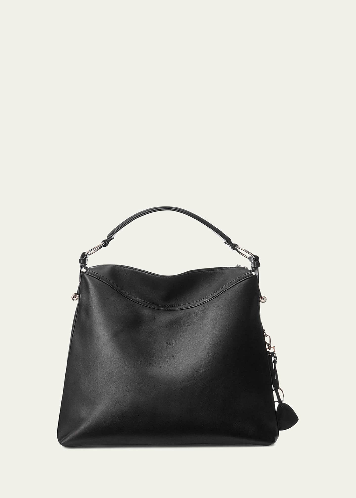 Bridle Small Soft Leather Crossbody Bag, Black