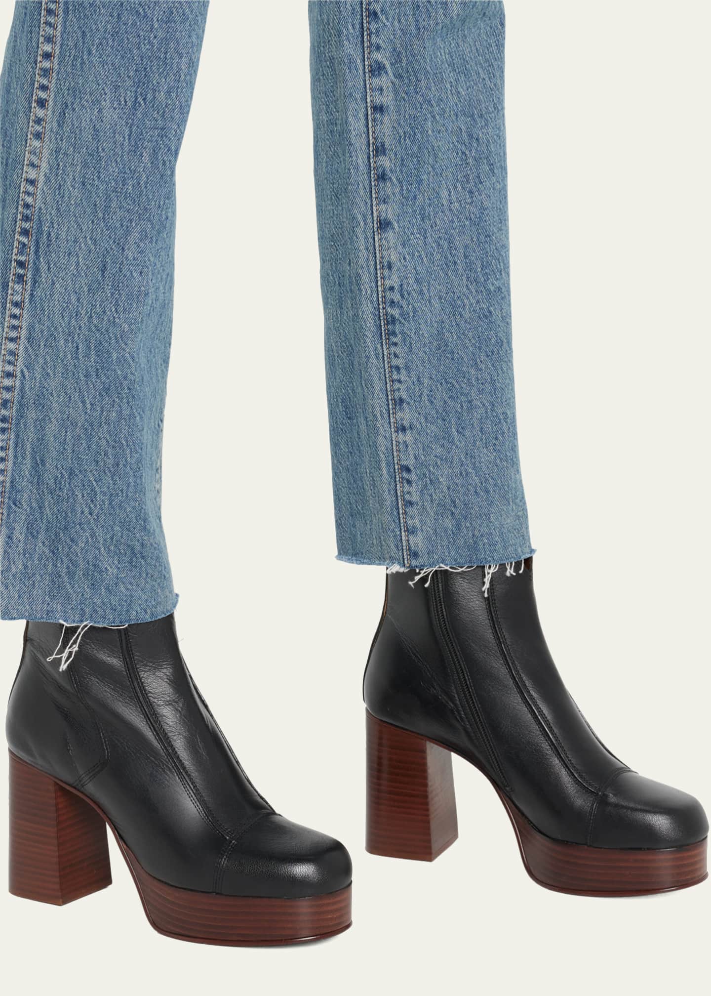 See by Chloe Hazel Leather Platform Ankle Boots - Bergdorf Goodman