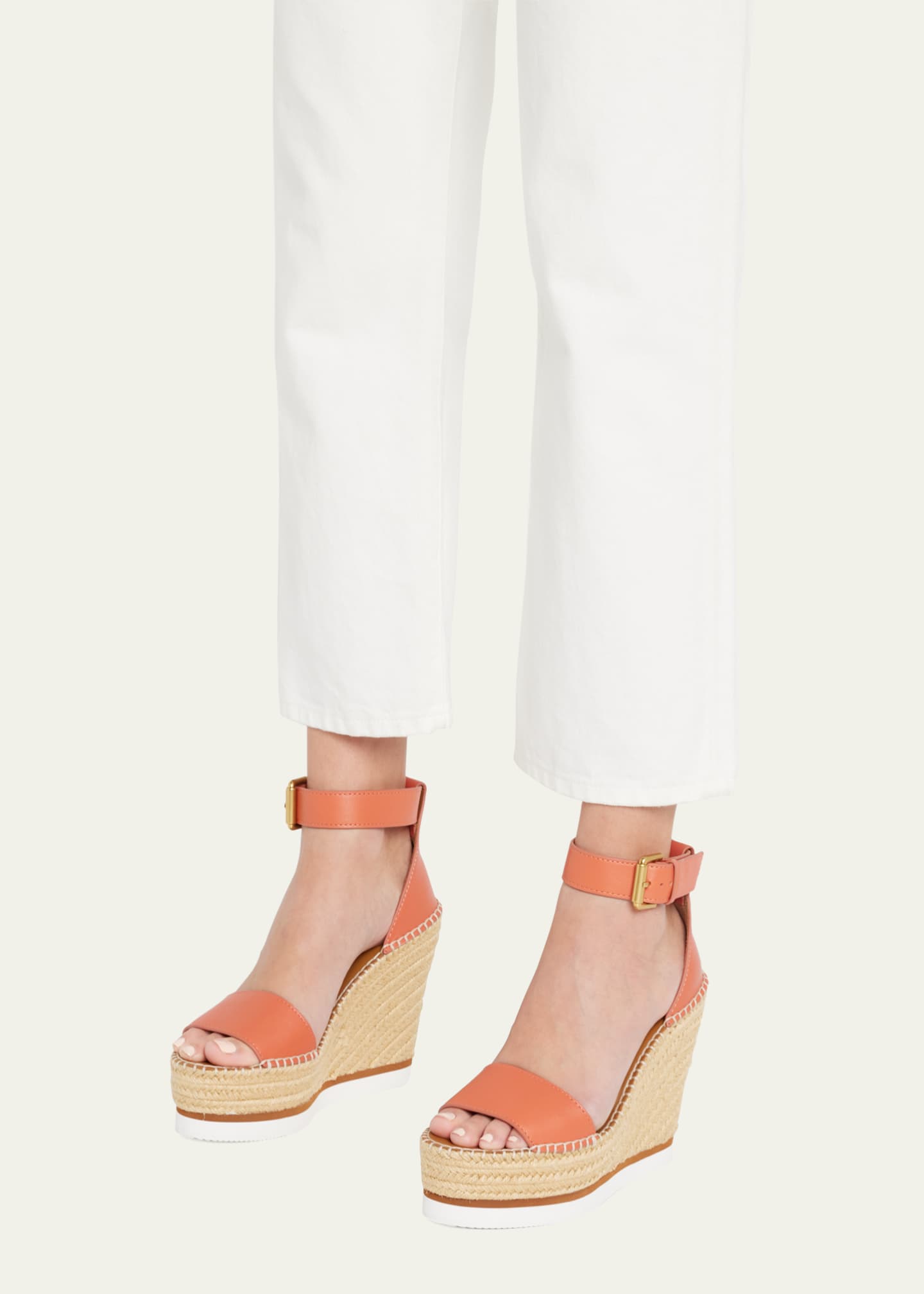 See by Chloe Glyn Leather Platform Wedge Sandals Bergdorf Goodman