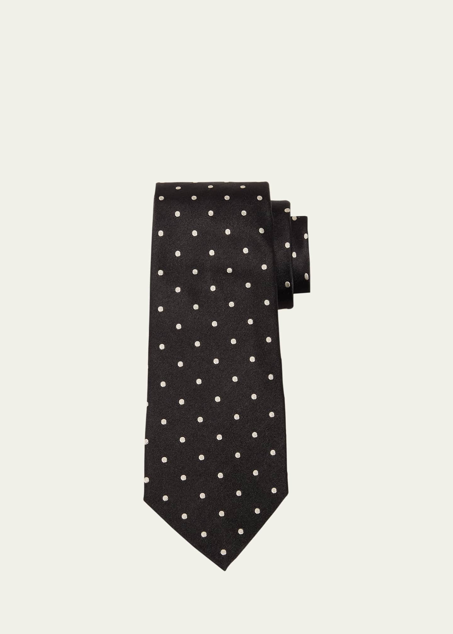 Ralph Lauren Purple Label Men's Dotted Satin Tie