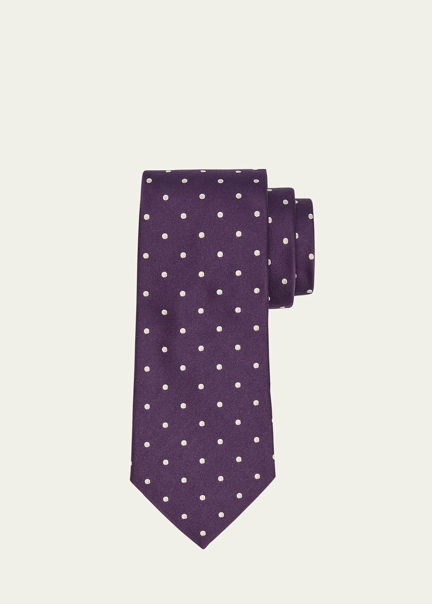 Ralph Lauren Purple Label Men's Dotted Satin Tie