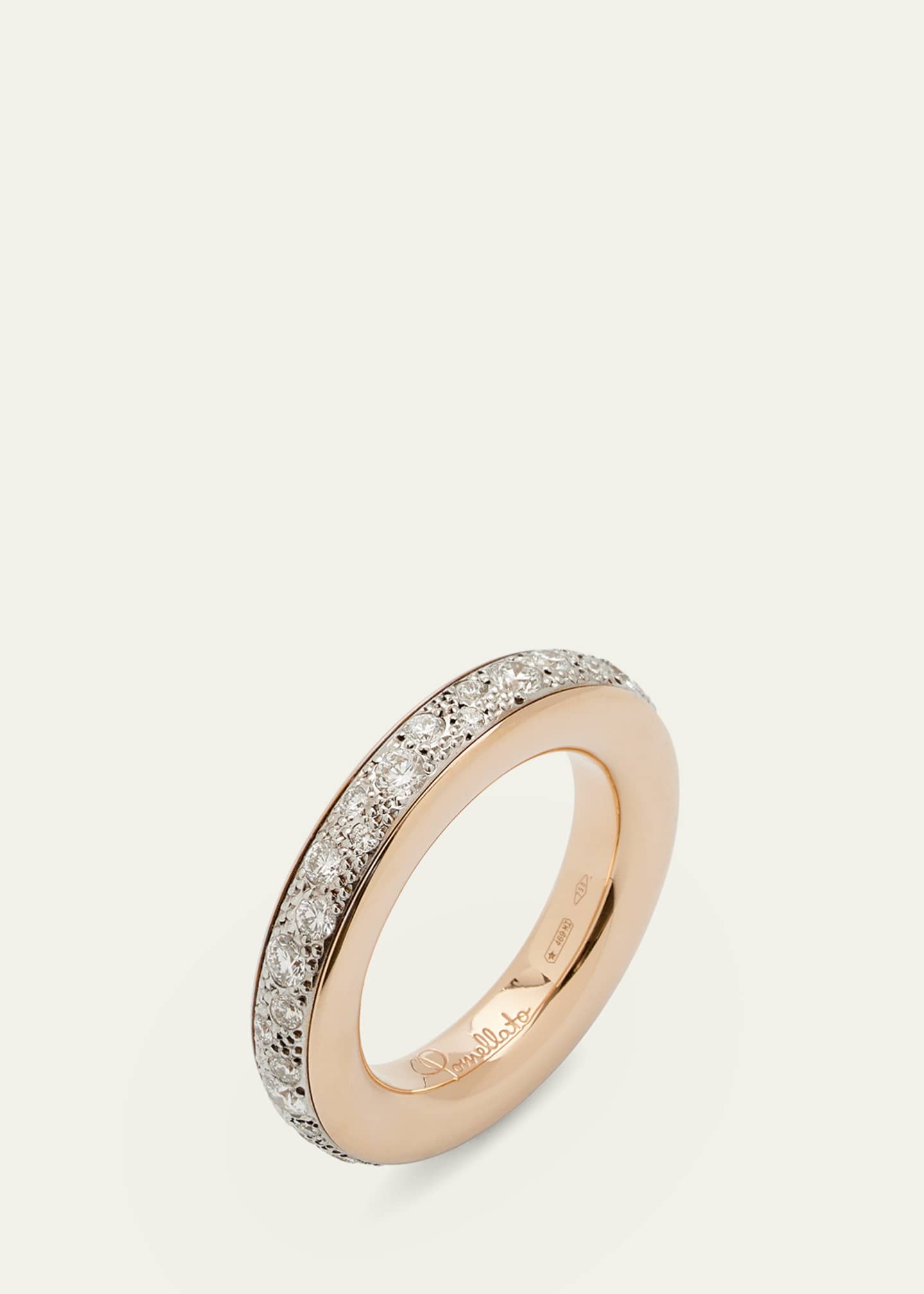 Pomellato Iconica 18K Rose and White Gold Ring with Diamonds Image 3 of 5